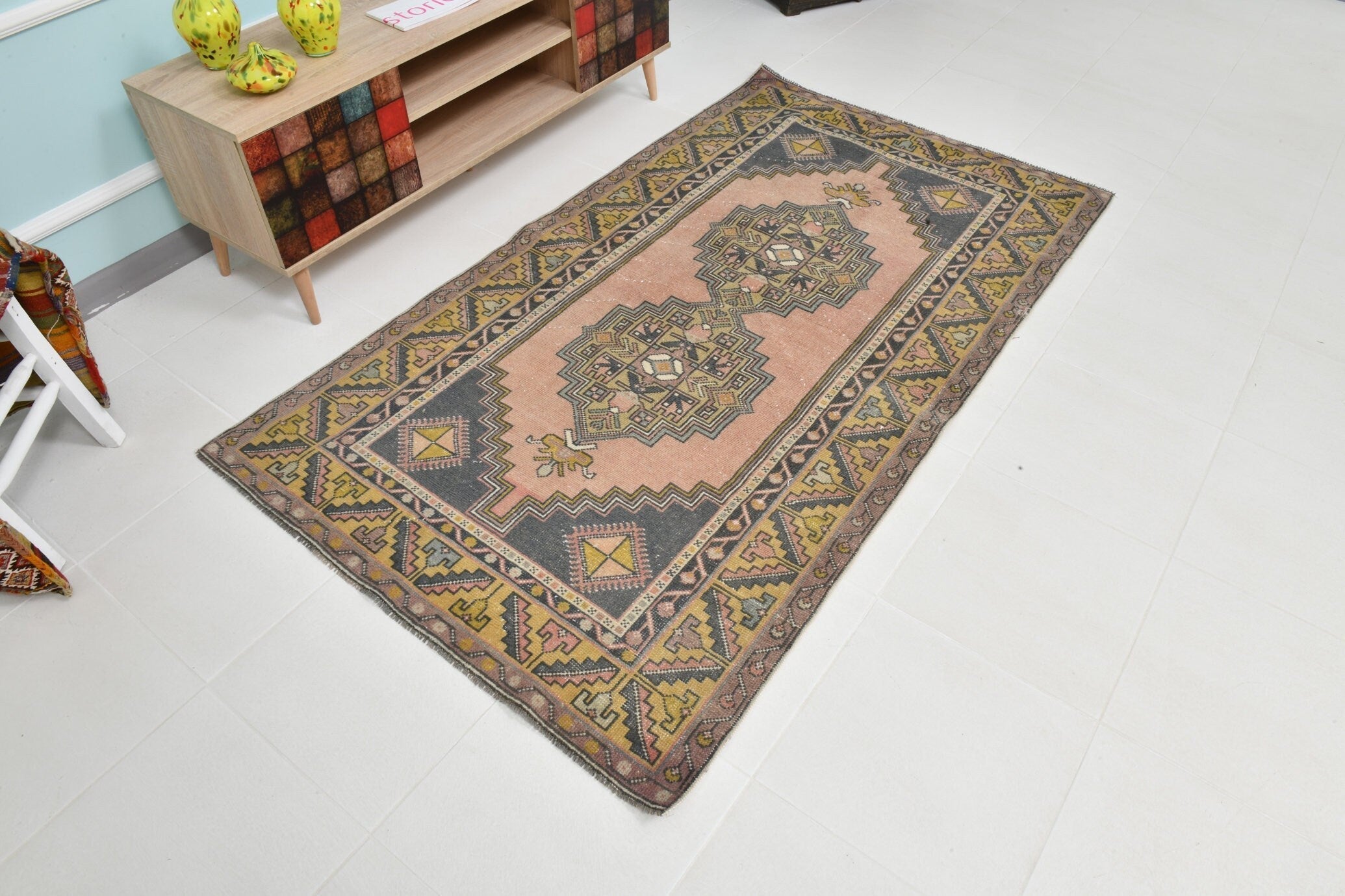 Turkish Vintage Rug 3’11’ x 6’11’