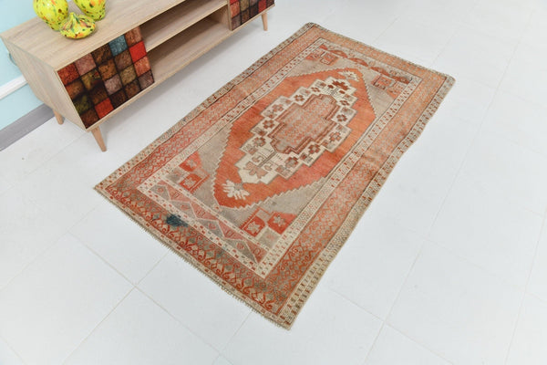 Turkish Vintage Rug 3’4’ x 5’9 Orange