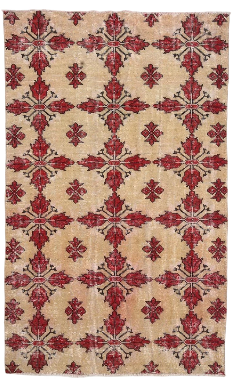 Turkish Vintage Rug  3'8" x 7'2" ft