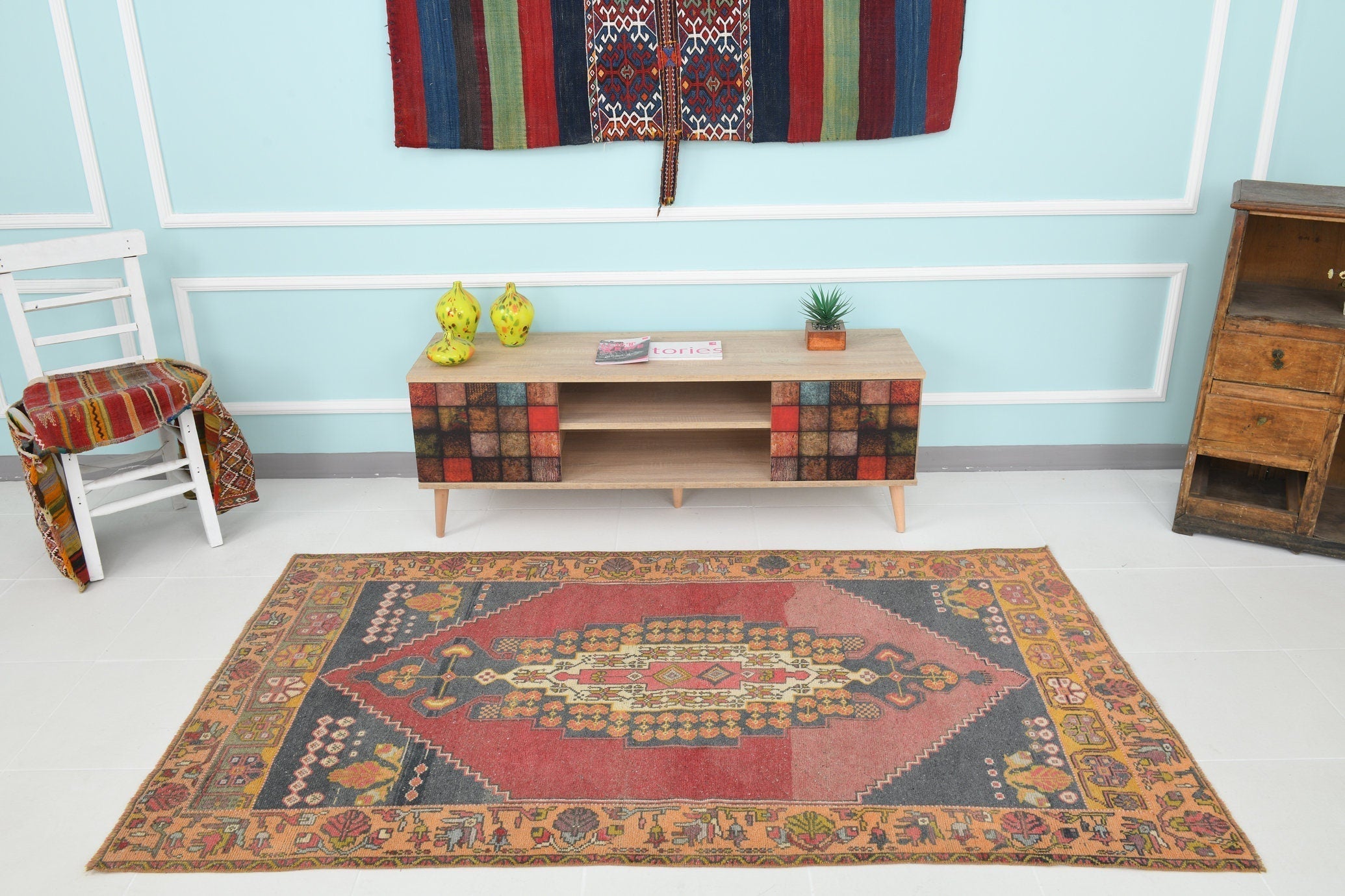 Turkish Vintage Rug 4’0’ x 6’11’