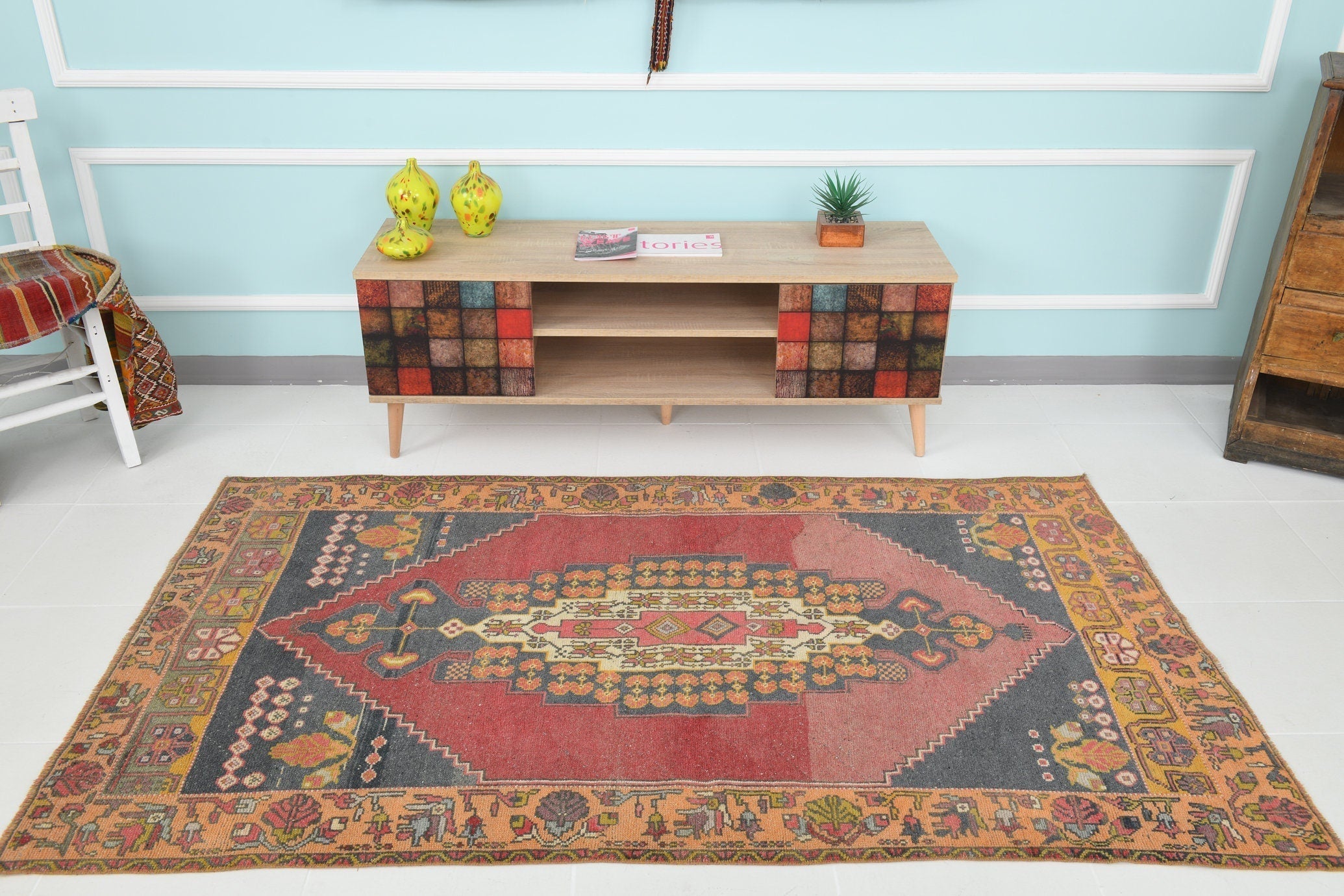 Turkish Vintage Rug 4’0’ x 6’11’