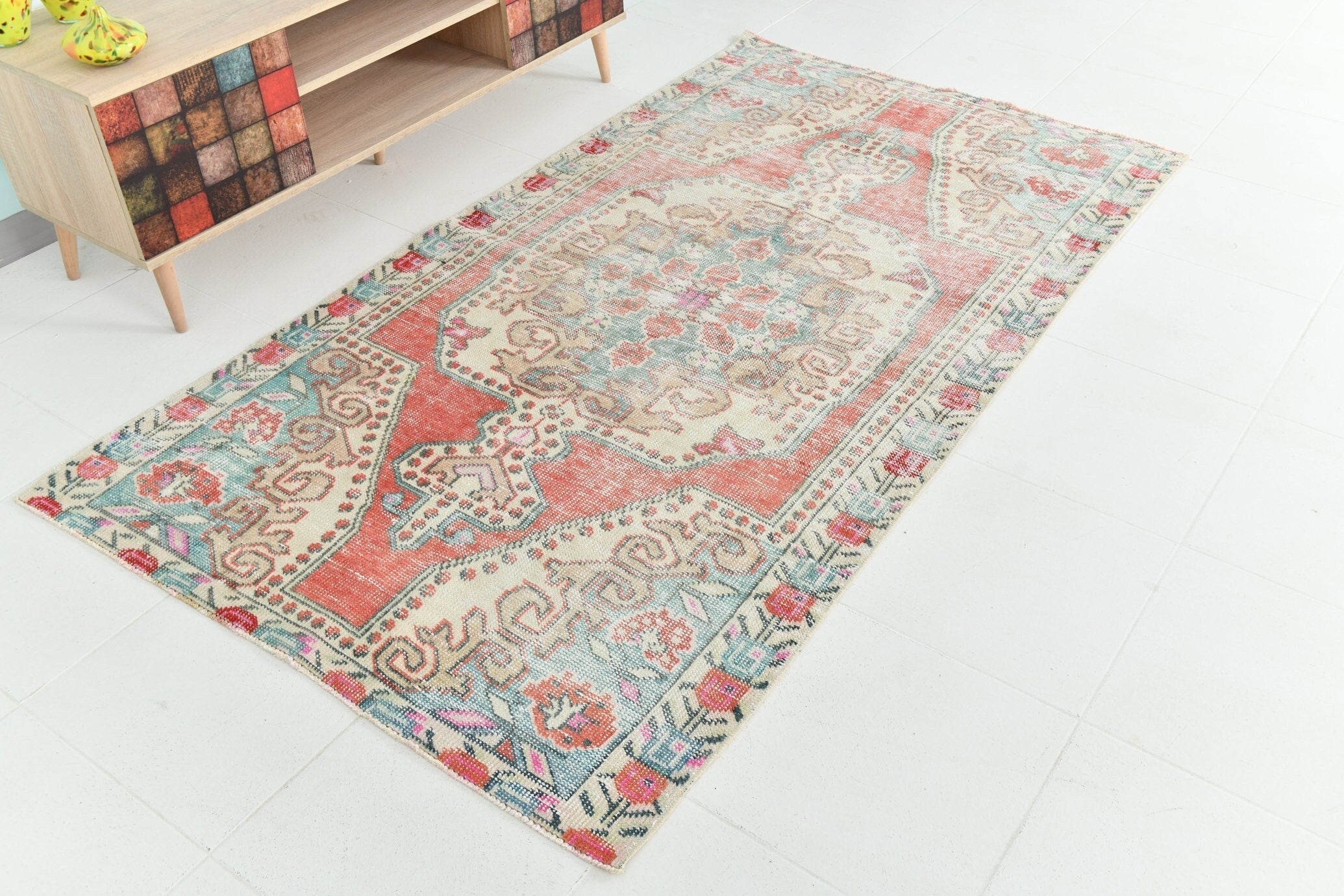 Turkish Vintage Rug 4’1’ x 7’2’