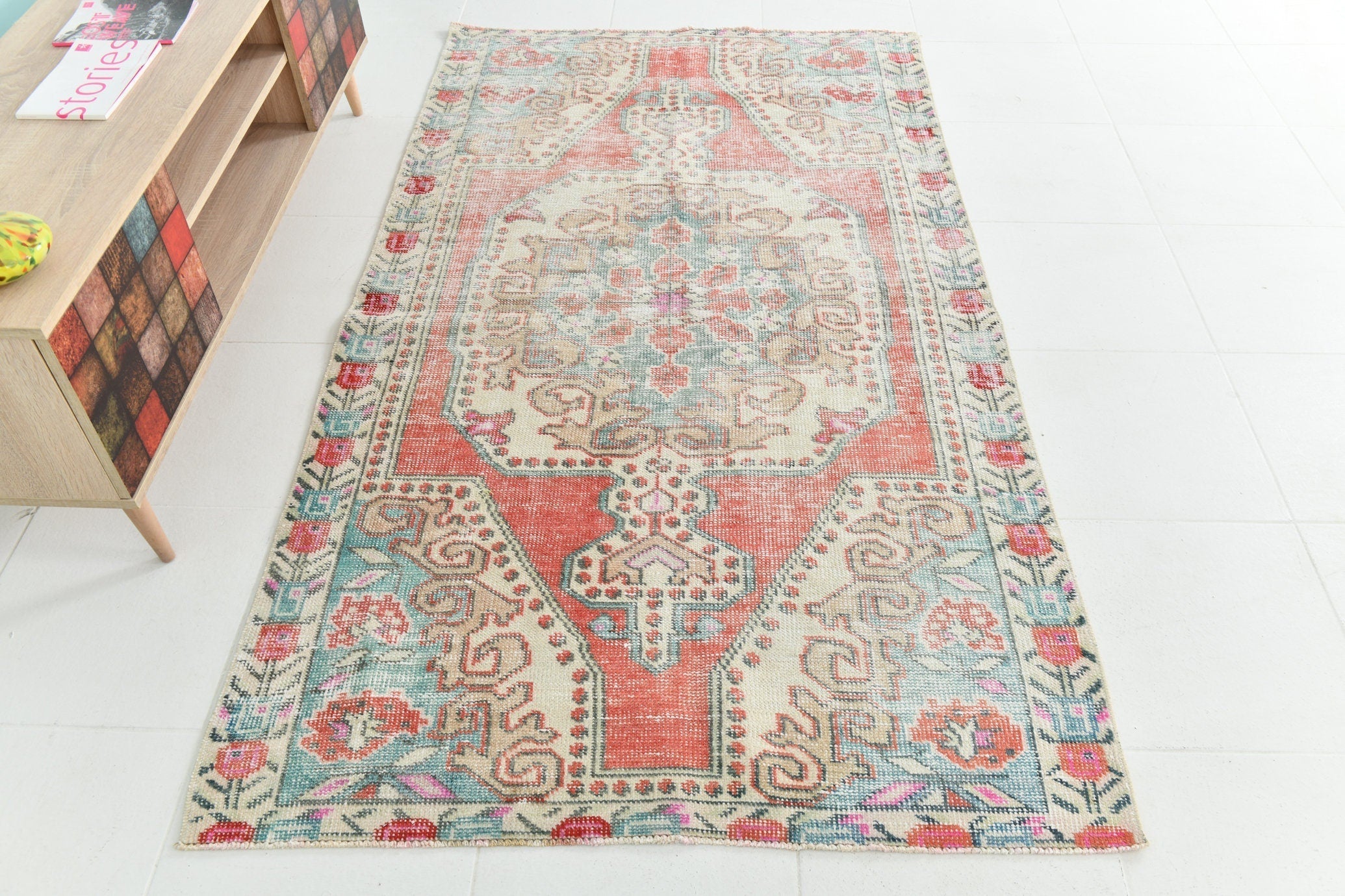 Turkish Vintage Rug 4’1’ x 7’2’