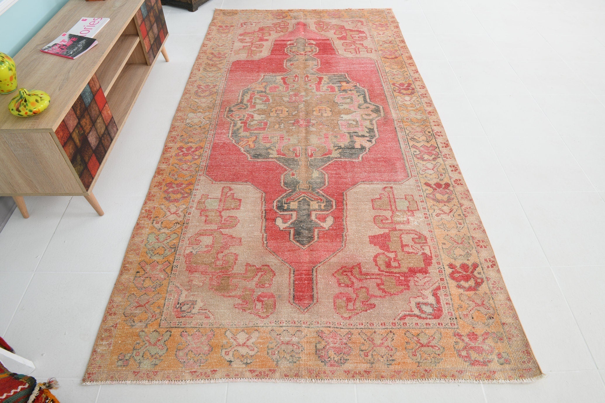 Turkish Vintage Rug 4’10’ x 9’4’