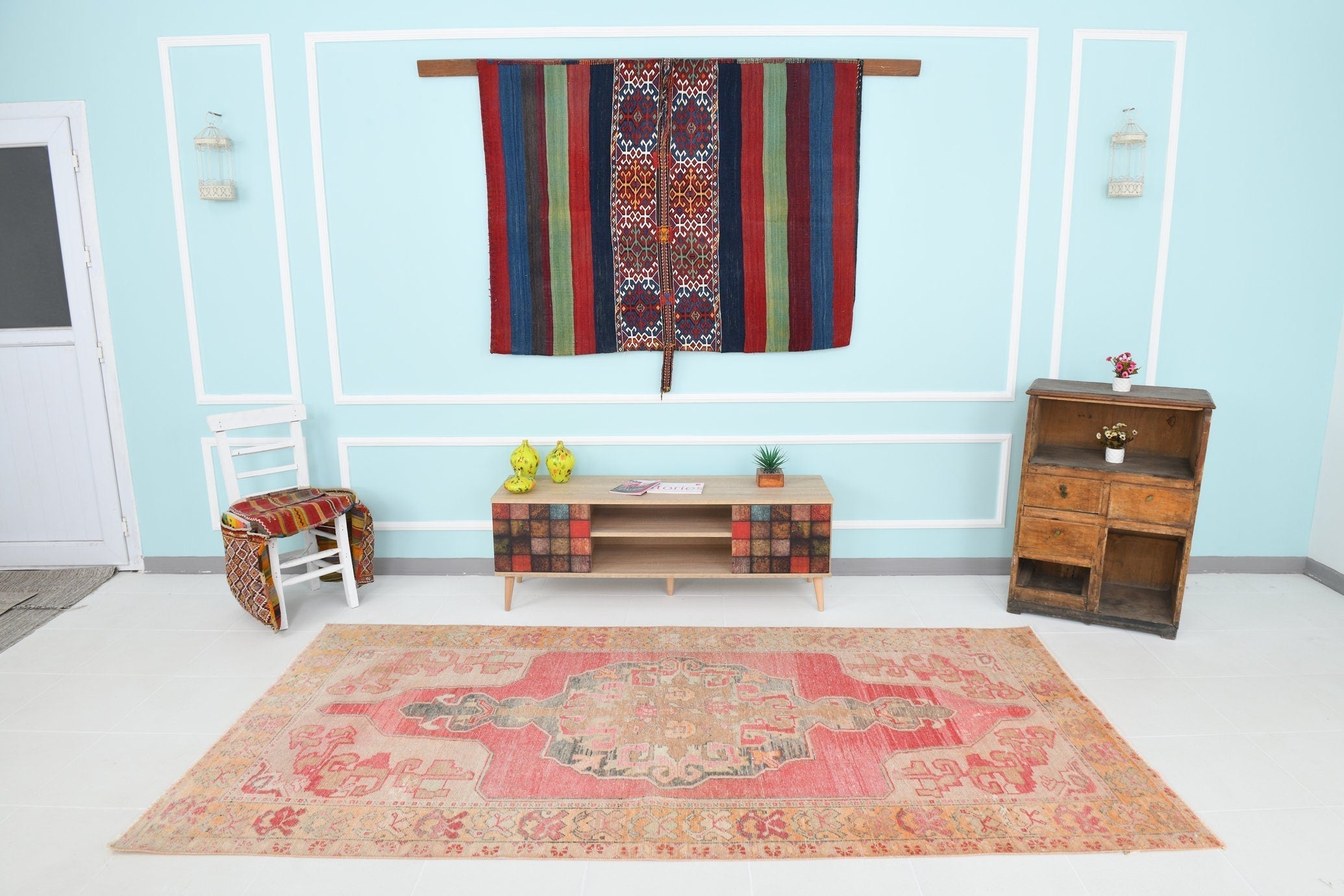 Turkish Vintage Rug 4’10’ x 9’4’