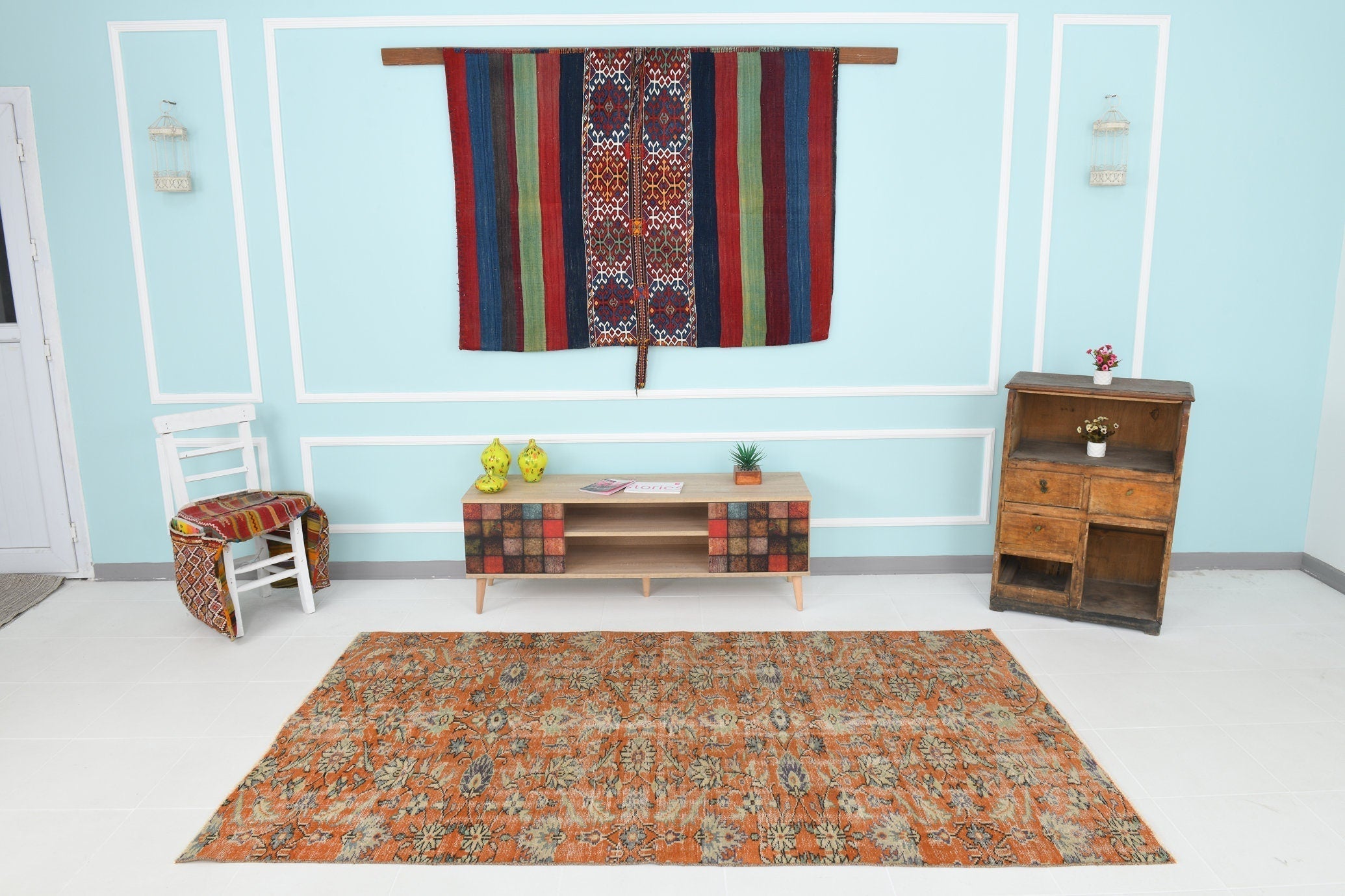 Turkish Vintage Rug 4’11’ x 8’2’