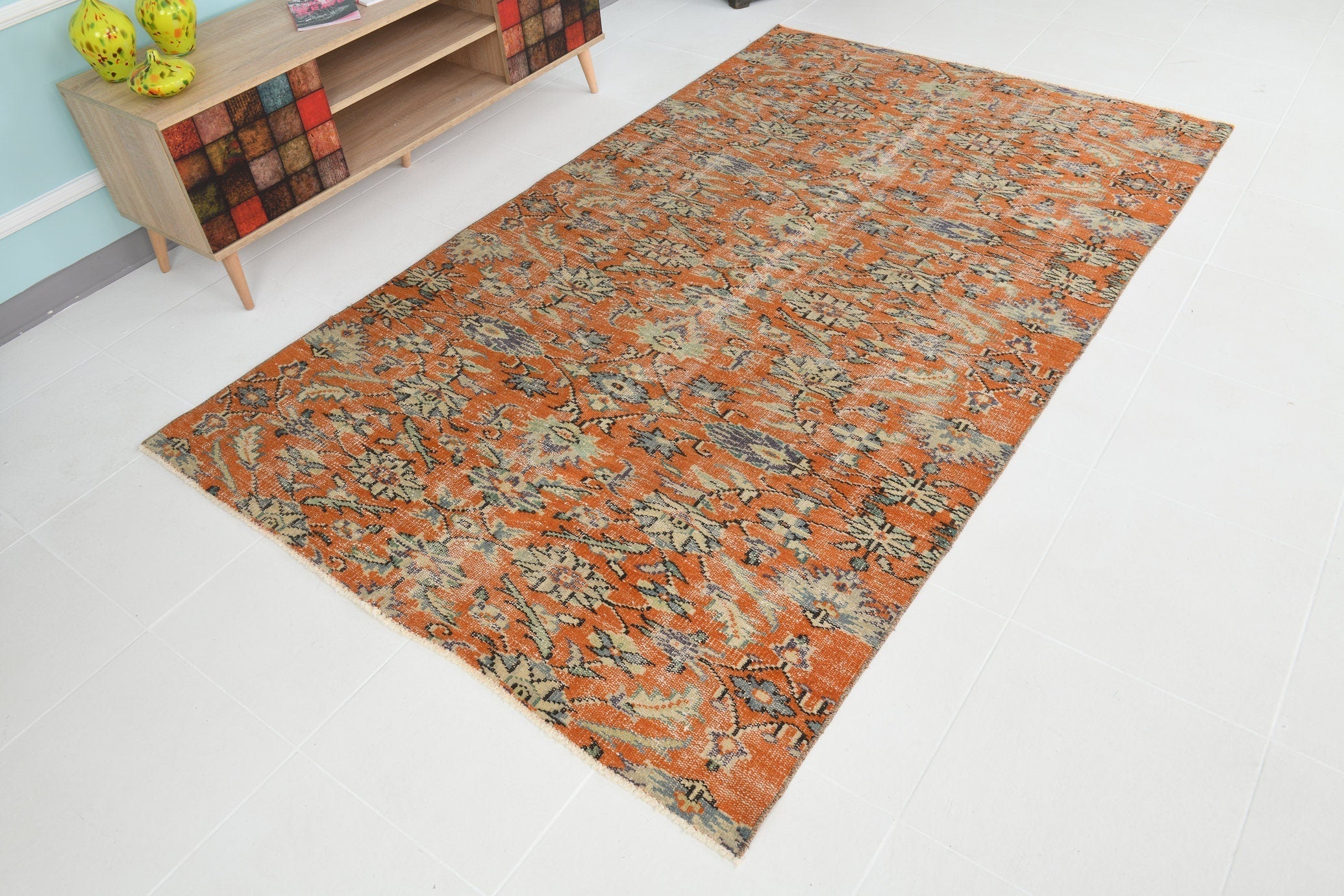 Turkish Vintage Rug 4’11’ x 8’2’