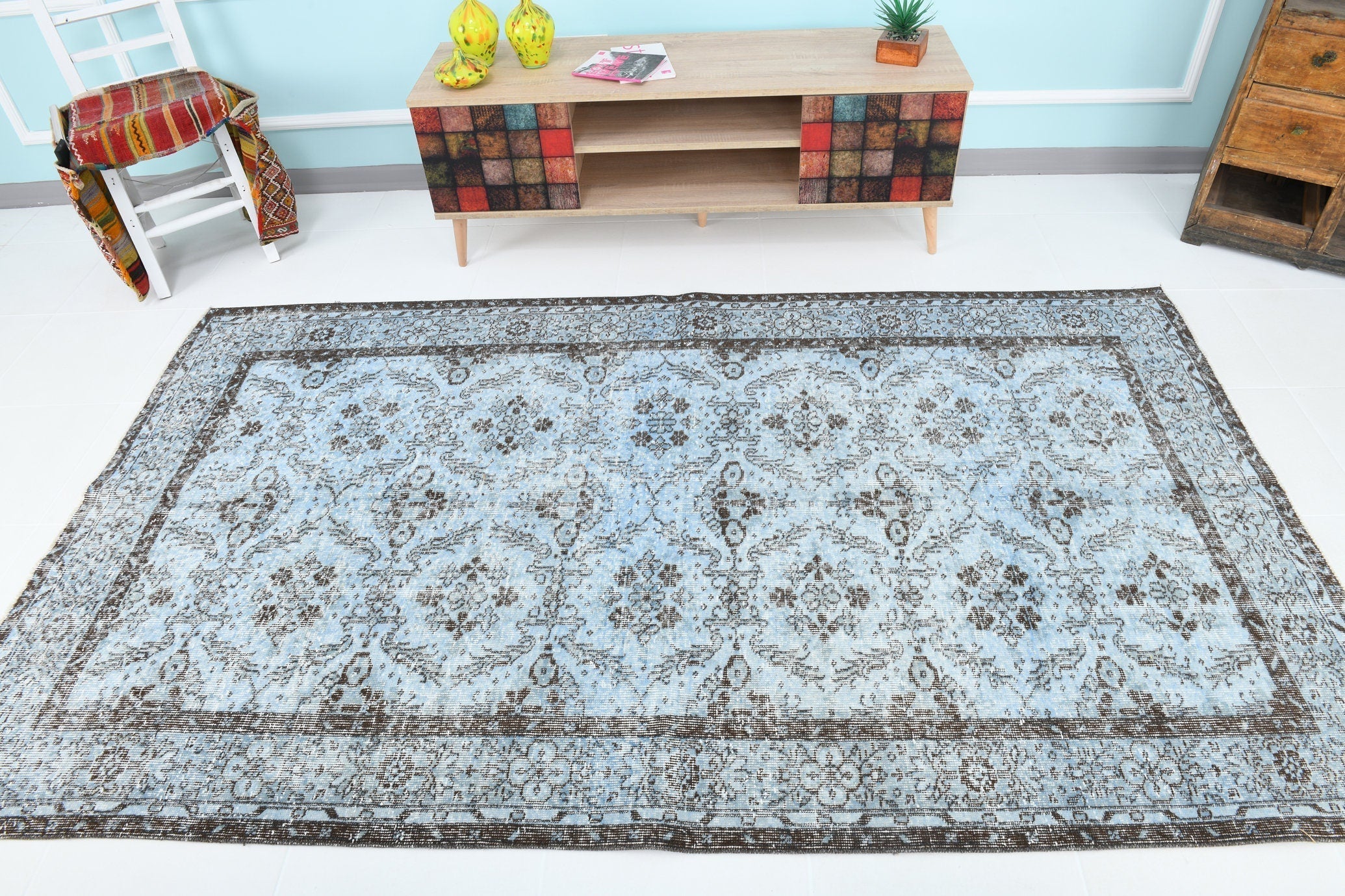 Turkish Vintage Rug 4’11’ x 8’6’