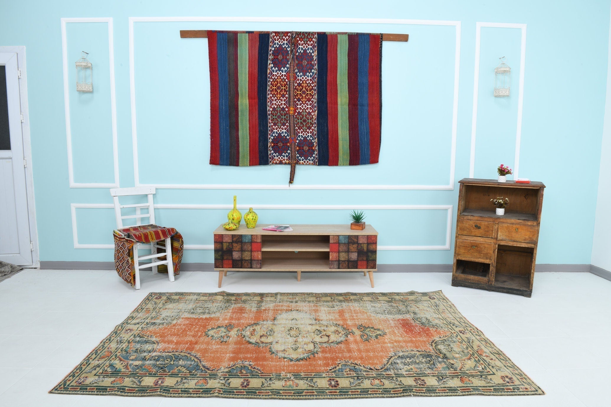 Turkish Vintage Rug 4’12’ x 8’0’