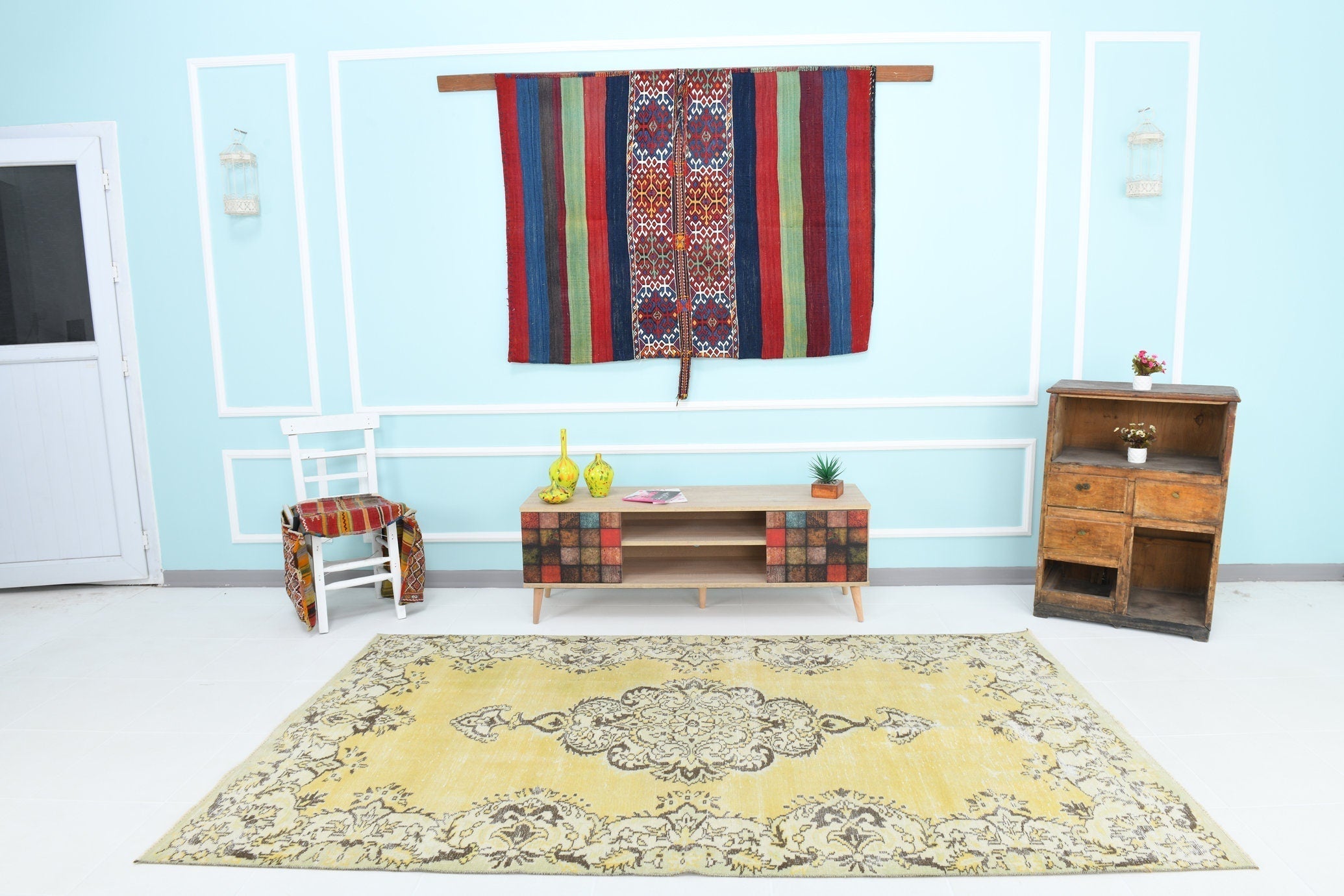 Turkish Vintage Rug 4’12’ x 8’7’