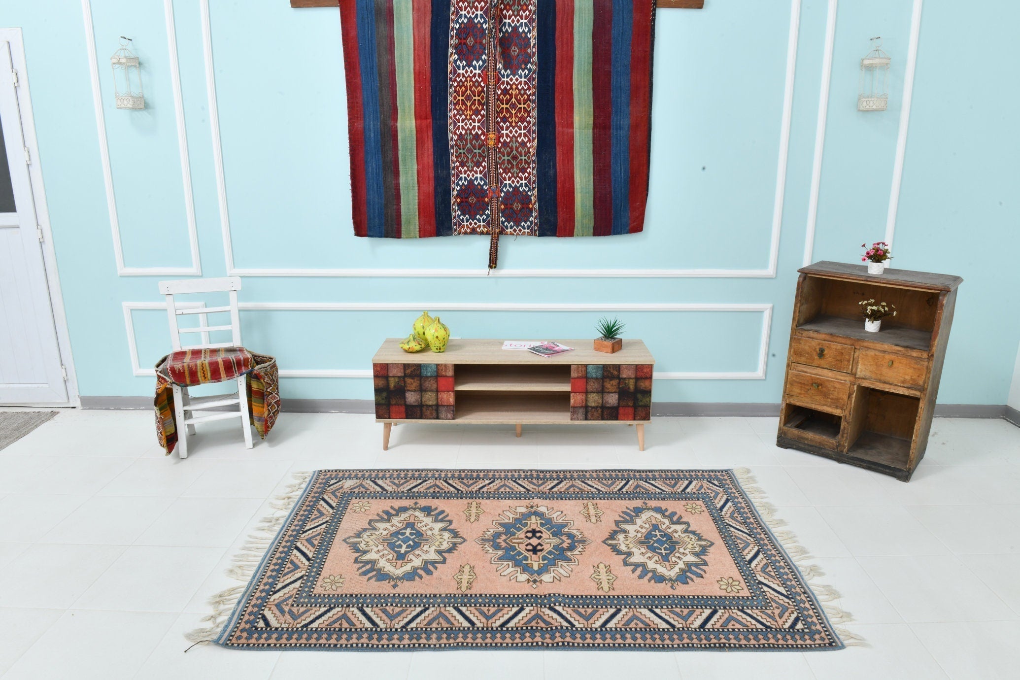 Turkish Vintage Rug 4’2’ x 6’7’