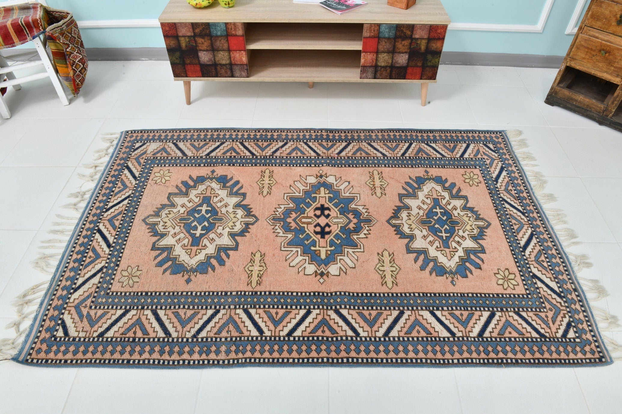 Turkish Vintage Rug 4’2’ x 6’7’