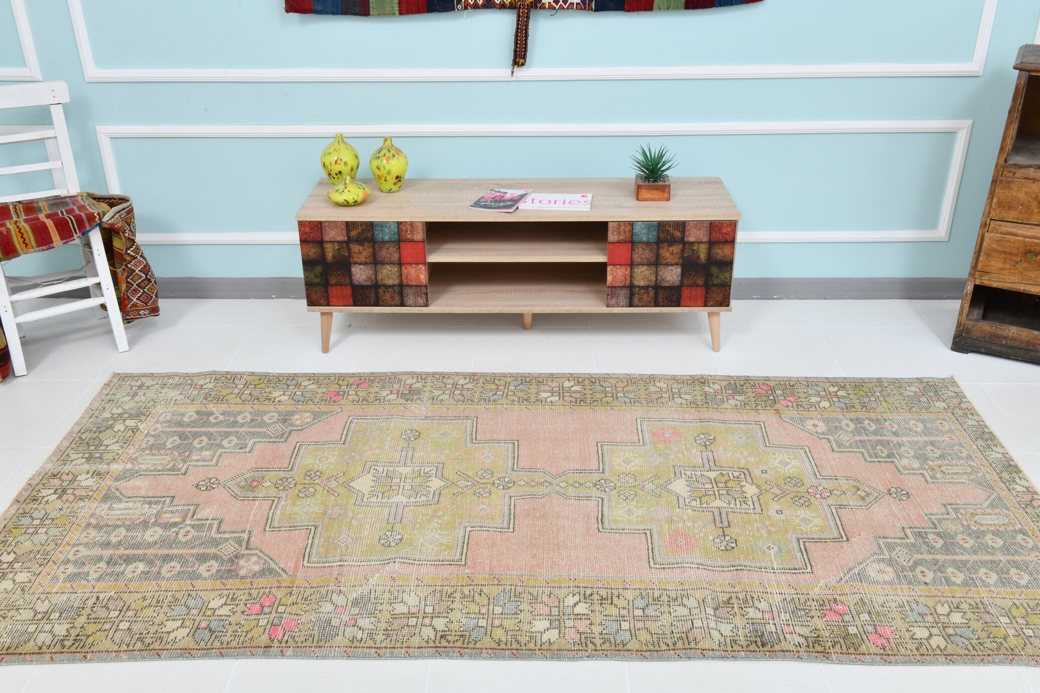Turkish Vintage Rug 4’2’ x 8’10’