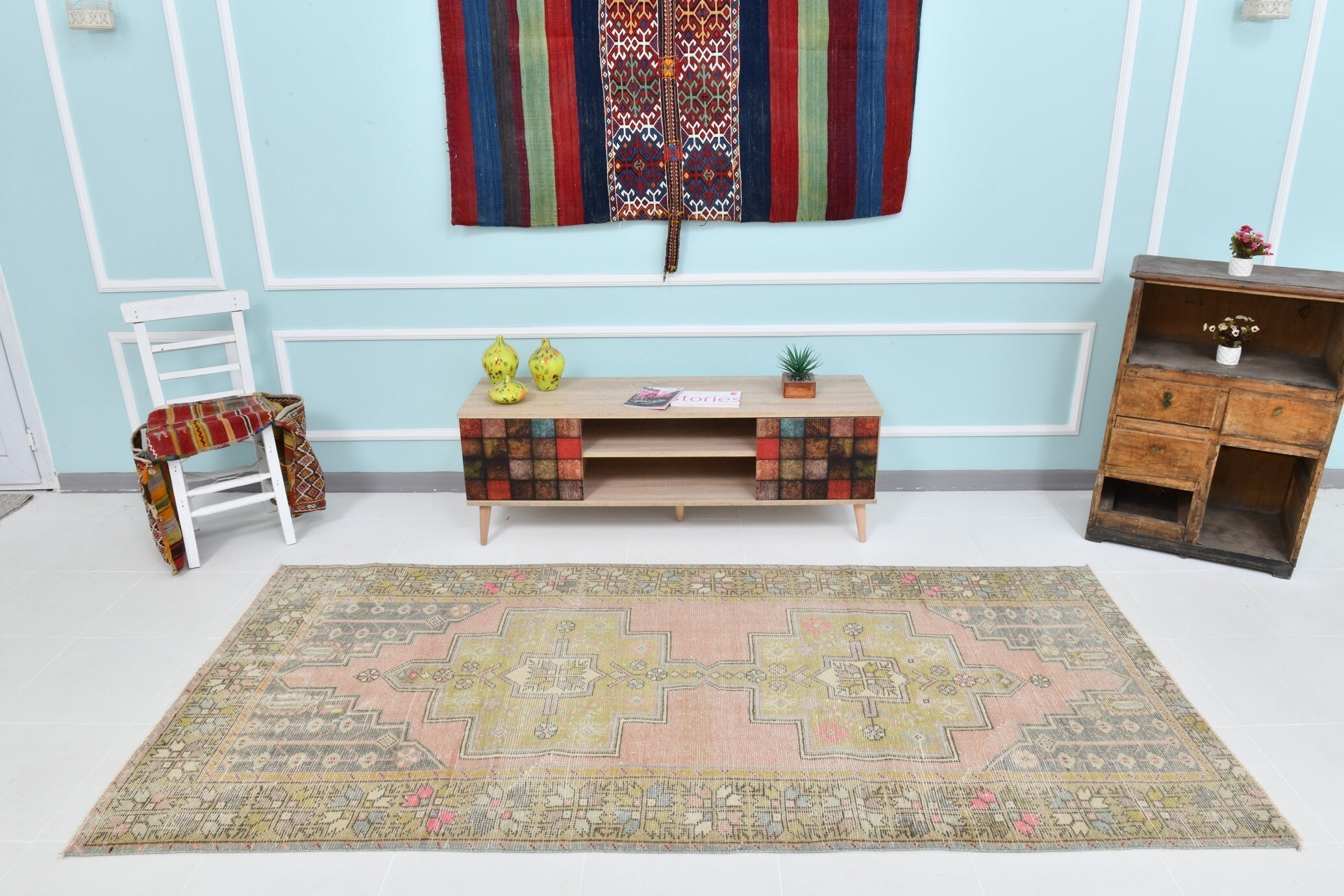 Turkish Vintage Rug 4’2’ x 8’10’