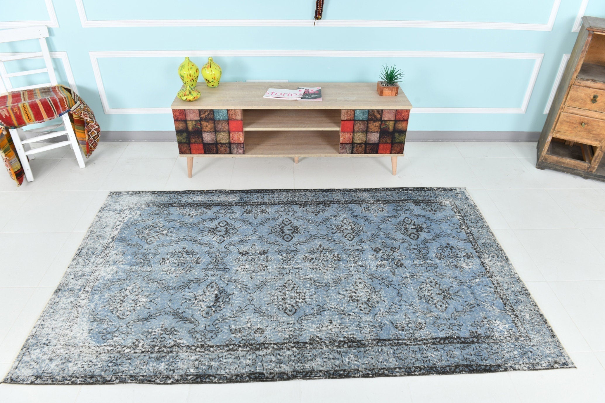 Turkish Vintage Rug 4’3’ x 7’3’