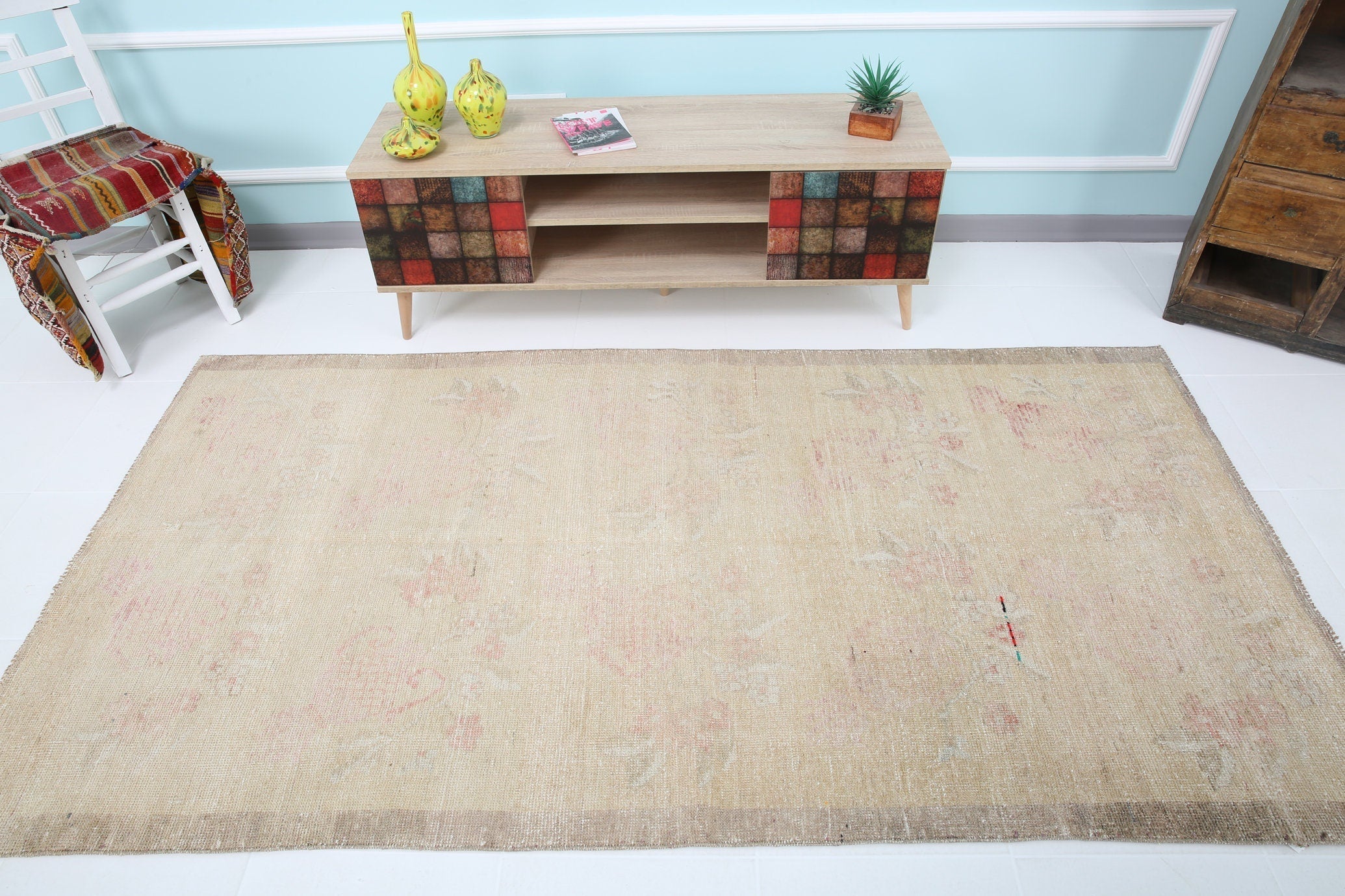 Turkish Vintage Rug 4’3’ x 8’4’