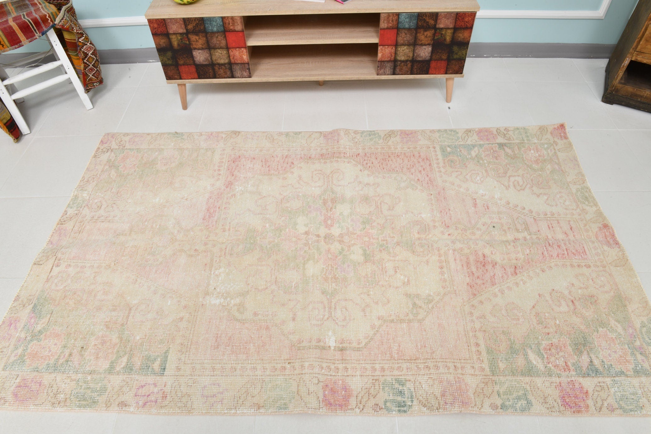 Turkish Vintage Rug 4’4’ x 7’1’