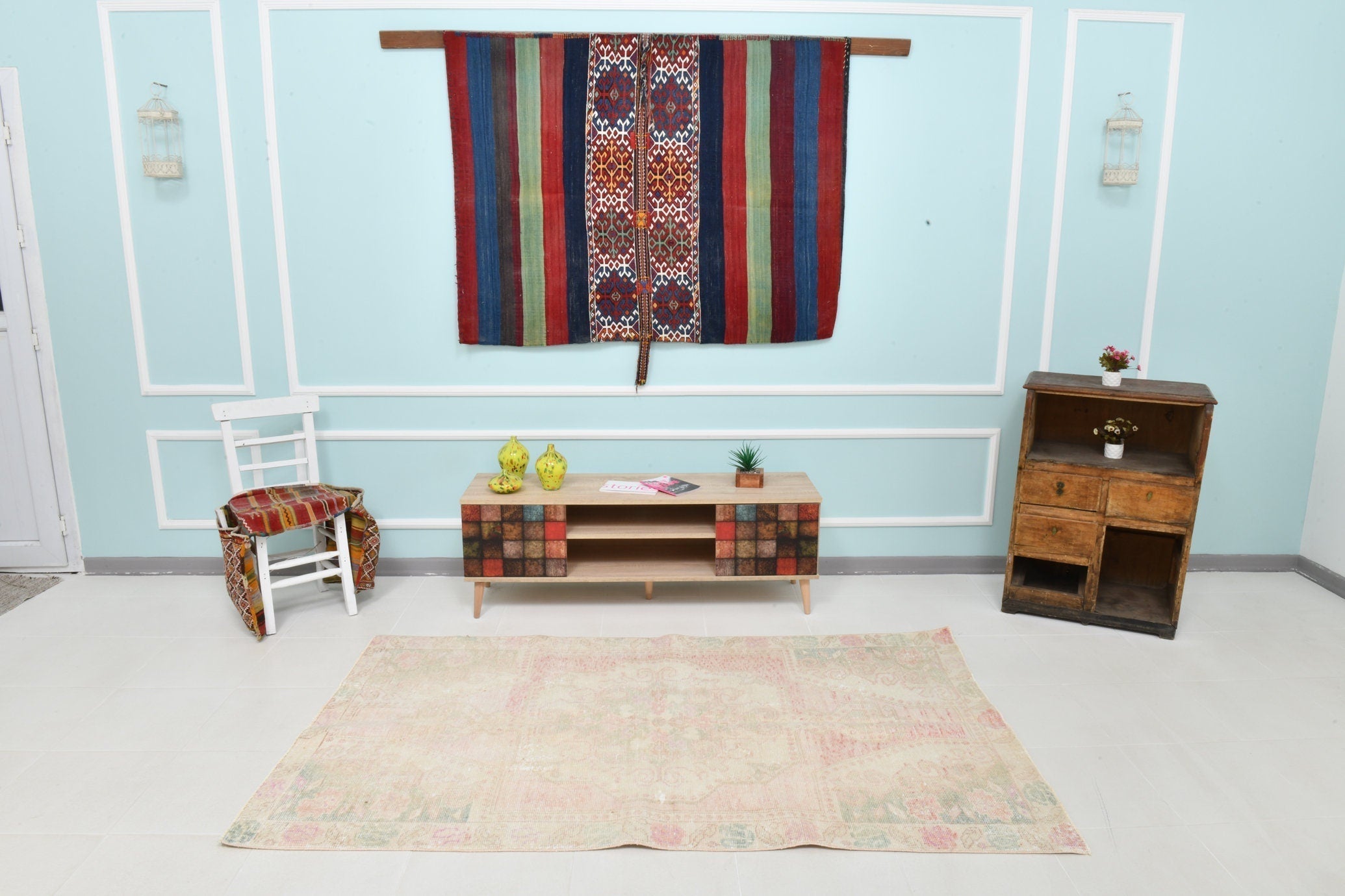Turkish Vintage Rug 4’4’ x 7’1’