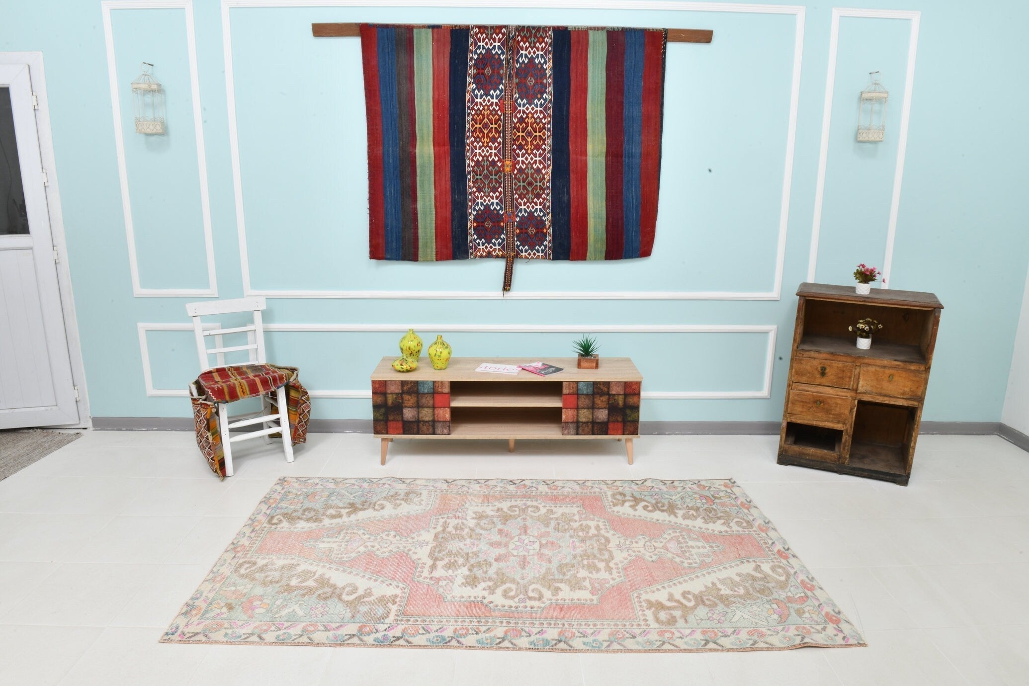 Turkish Vintage Rug 4’4’ x 7’9’