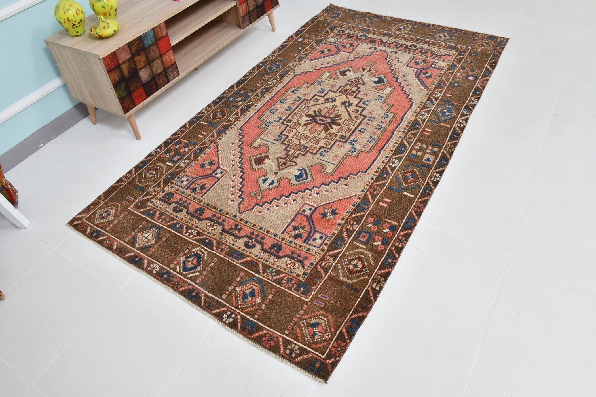 Turkish Vintage Rug 4’4’ x 8’1’