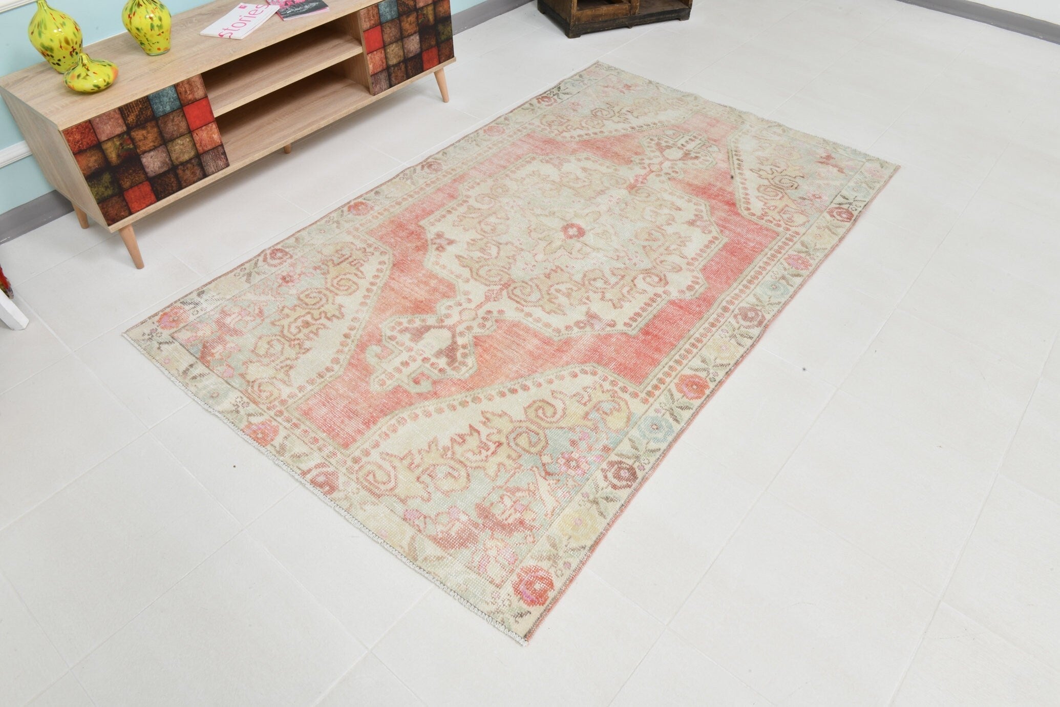 Turkish Vintage Rug 4’5’ x 7’2’
