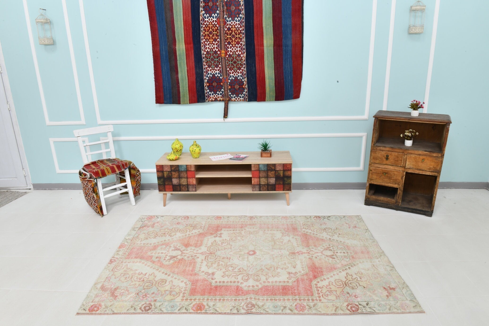 Turkish Vintage Rug 4’5’ x 7’2’