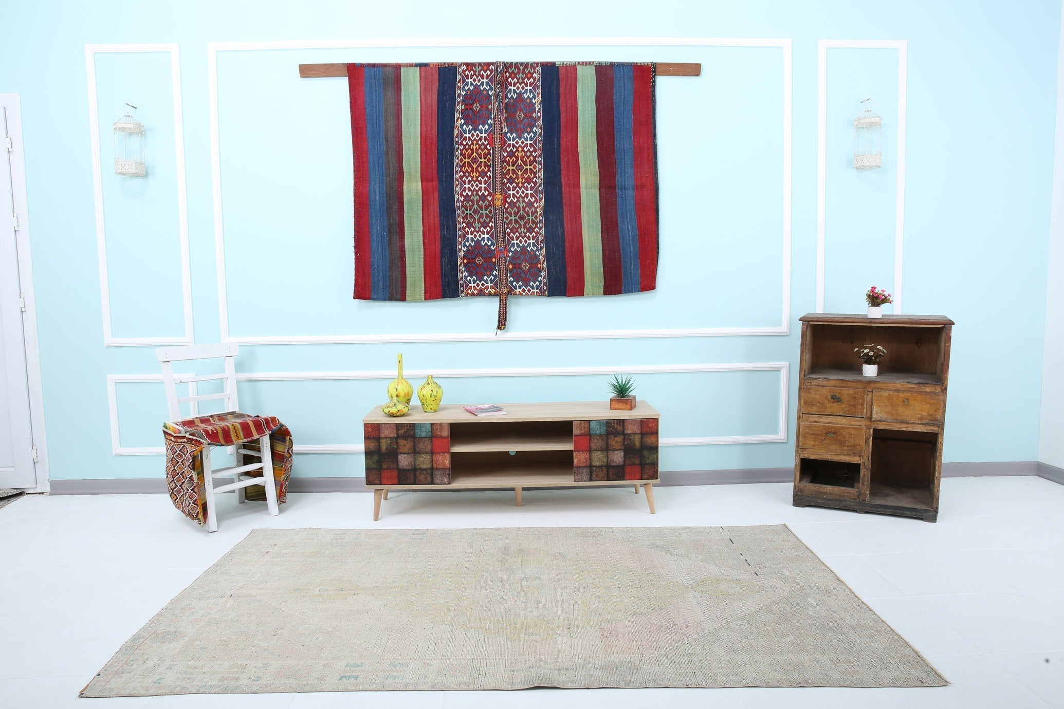 Turkish Vintage Rug 4’5’ x 8’1’