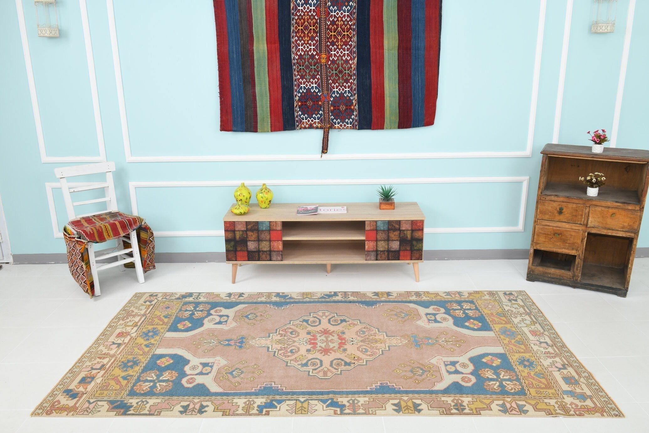 Turkish Vintage Rug 4’6’ x 8’10’