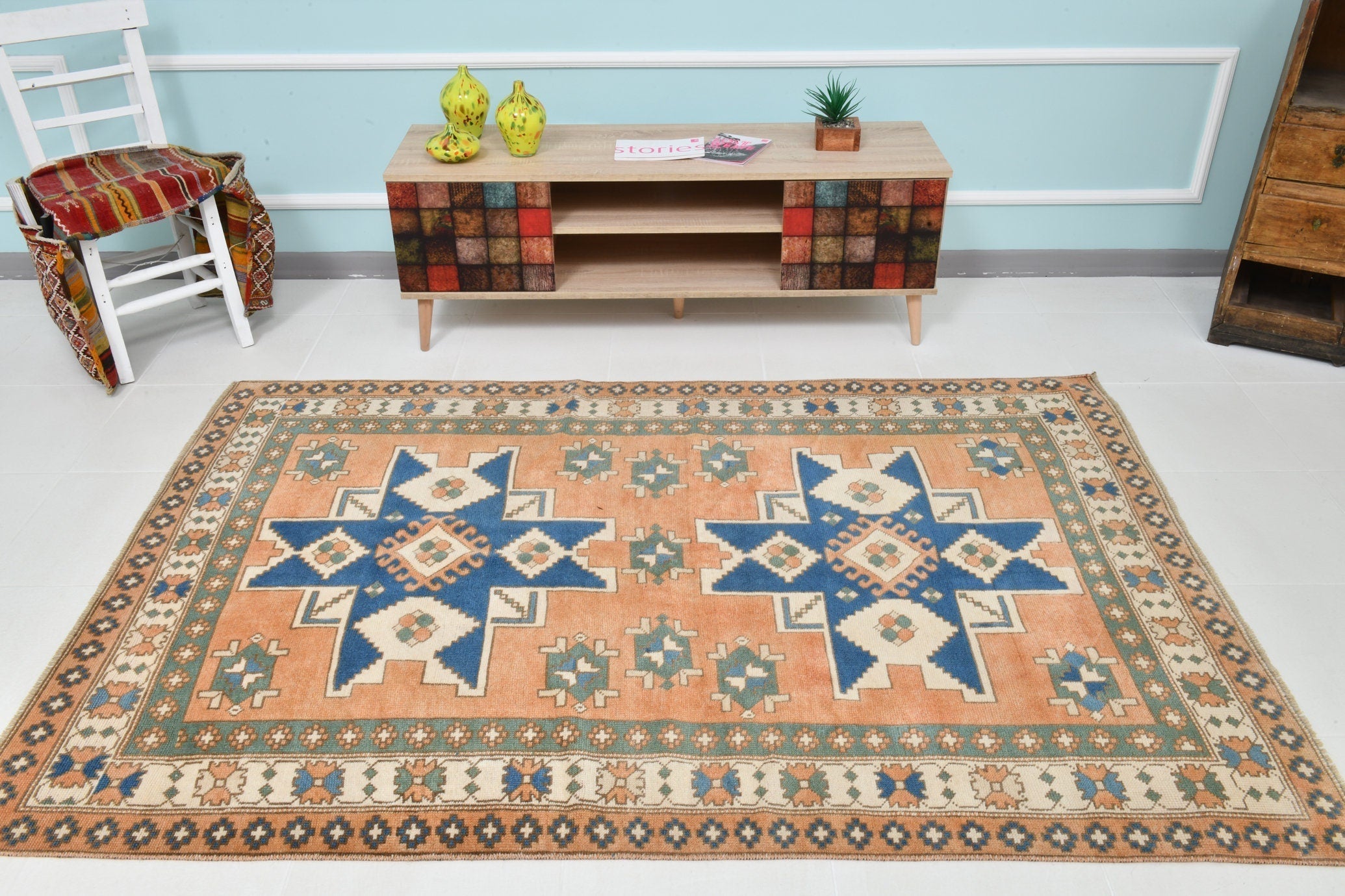 Turkish Vintage Rug 4’9’ x 7’3’