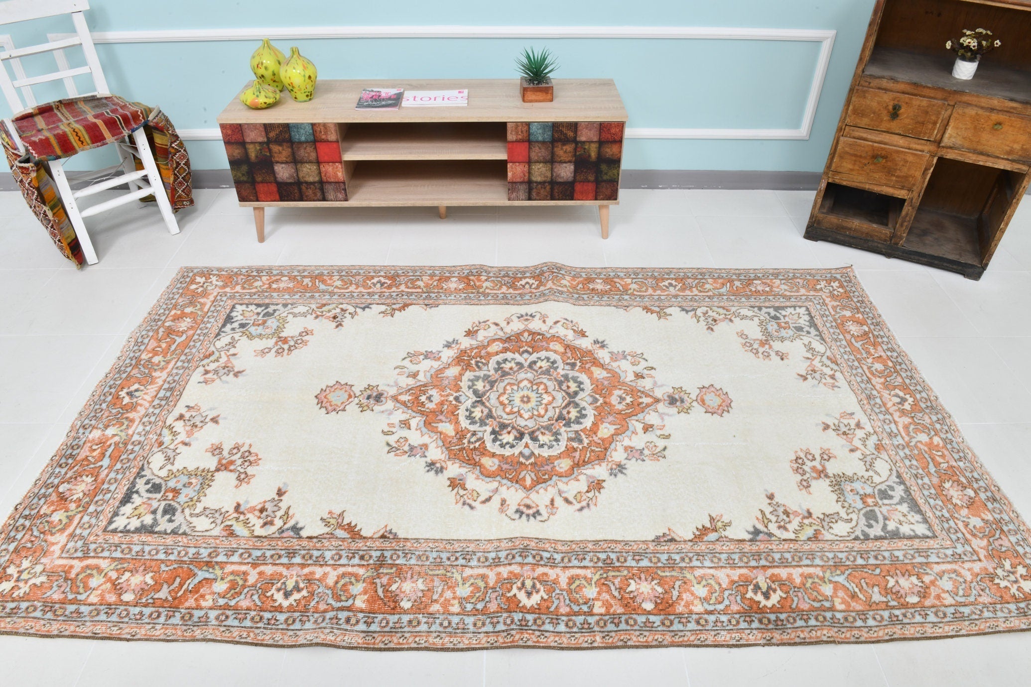 Turkish Vintage Rug 4’9’ x 8’1’