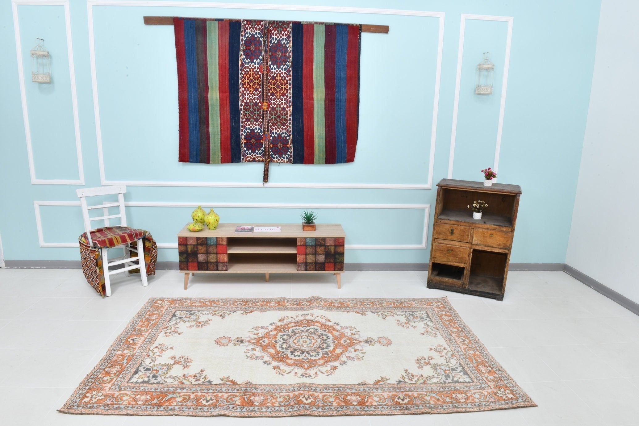 Turkish Vintage Rug 4’9’ x 8’1’