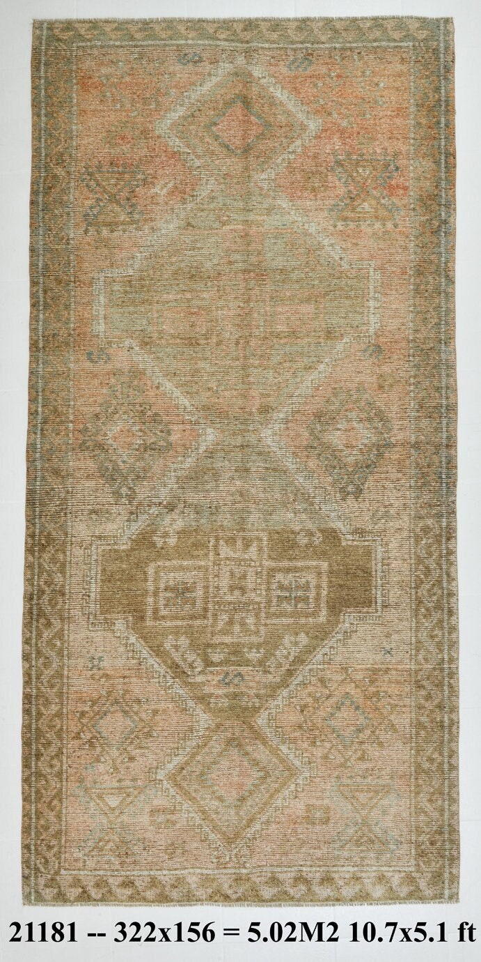 Turkish Vintage Rug 5’1’’ x 10’7’’ ft