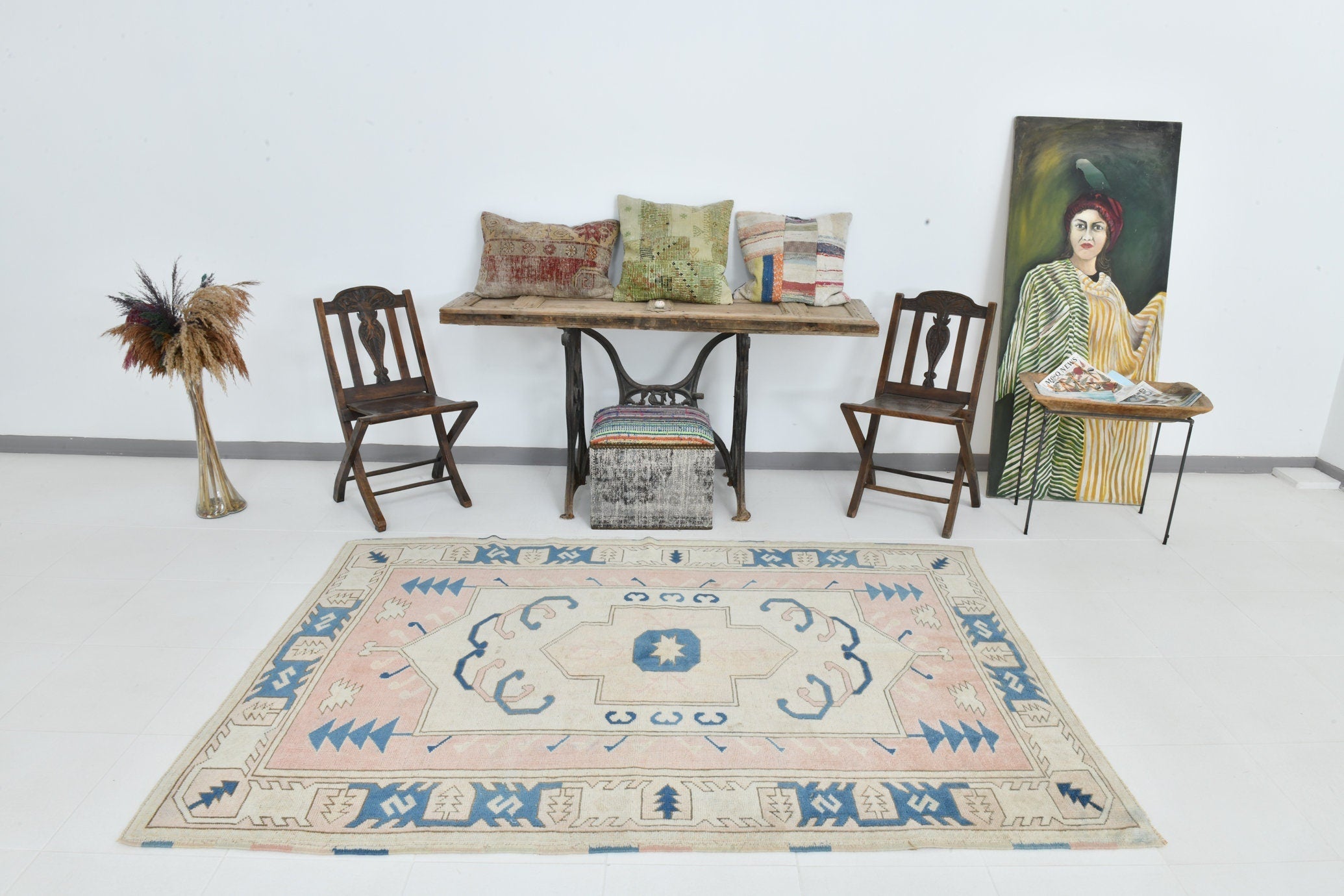 Turkish Vintage Rug  5'1" x 7'5" ft