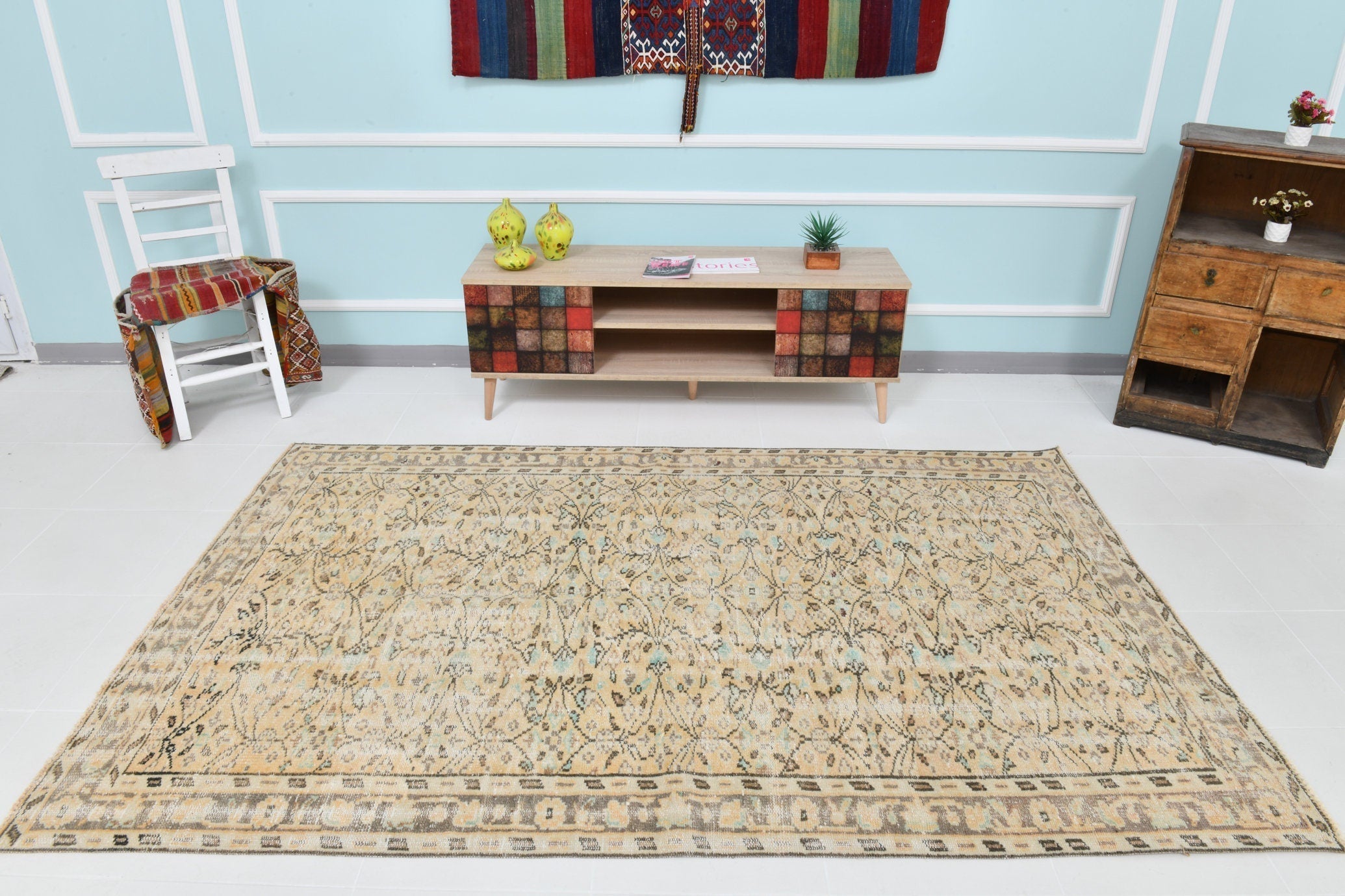 Turkish Vintage Rug 5’1’ x 8’1’