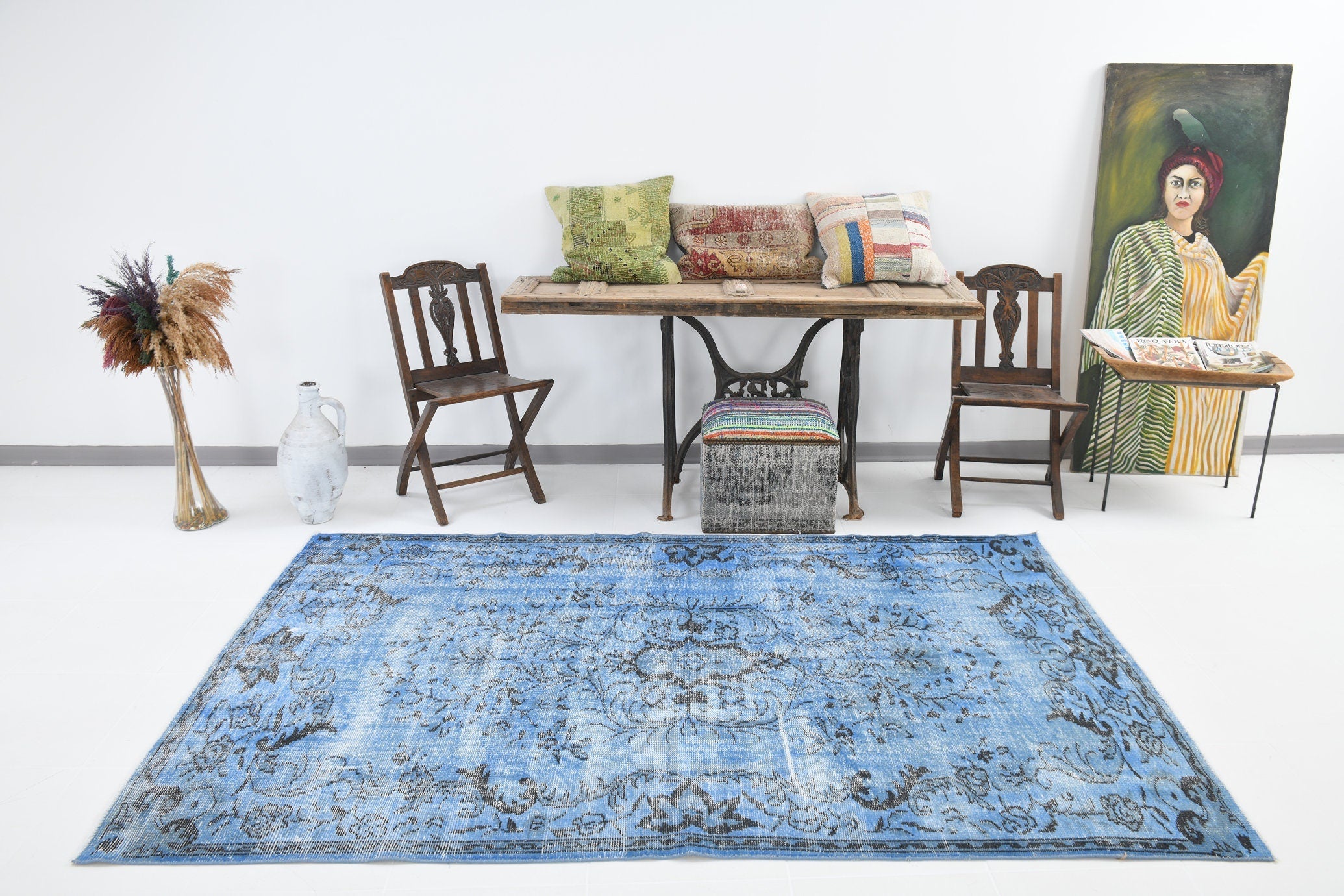 Turkish Vintage Rug  5'1" x 8'3" ft