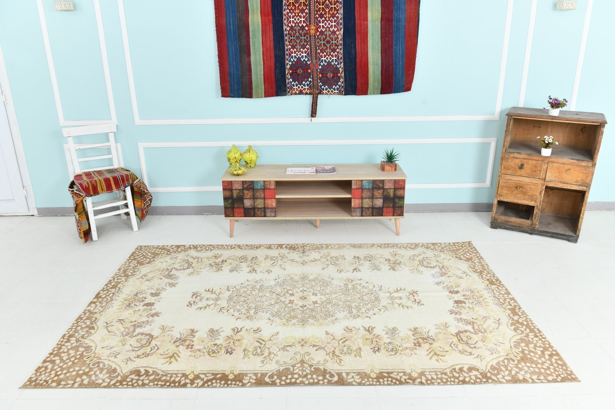 Turkish Vintage Rug 5’1’ x 8’6’