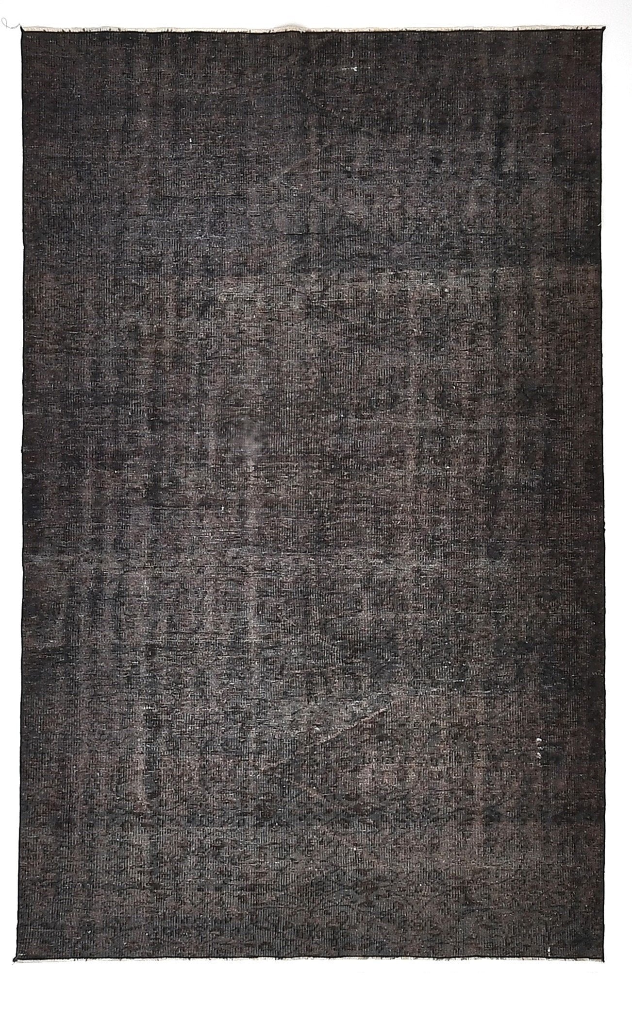Modern Charcoal Gray Overdyed Black Area Rug 5'10" x 9'0" ft