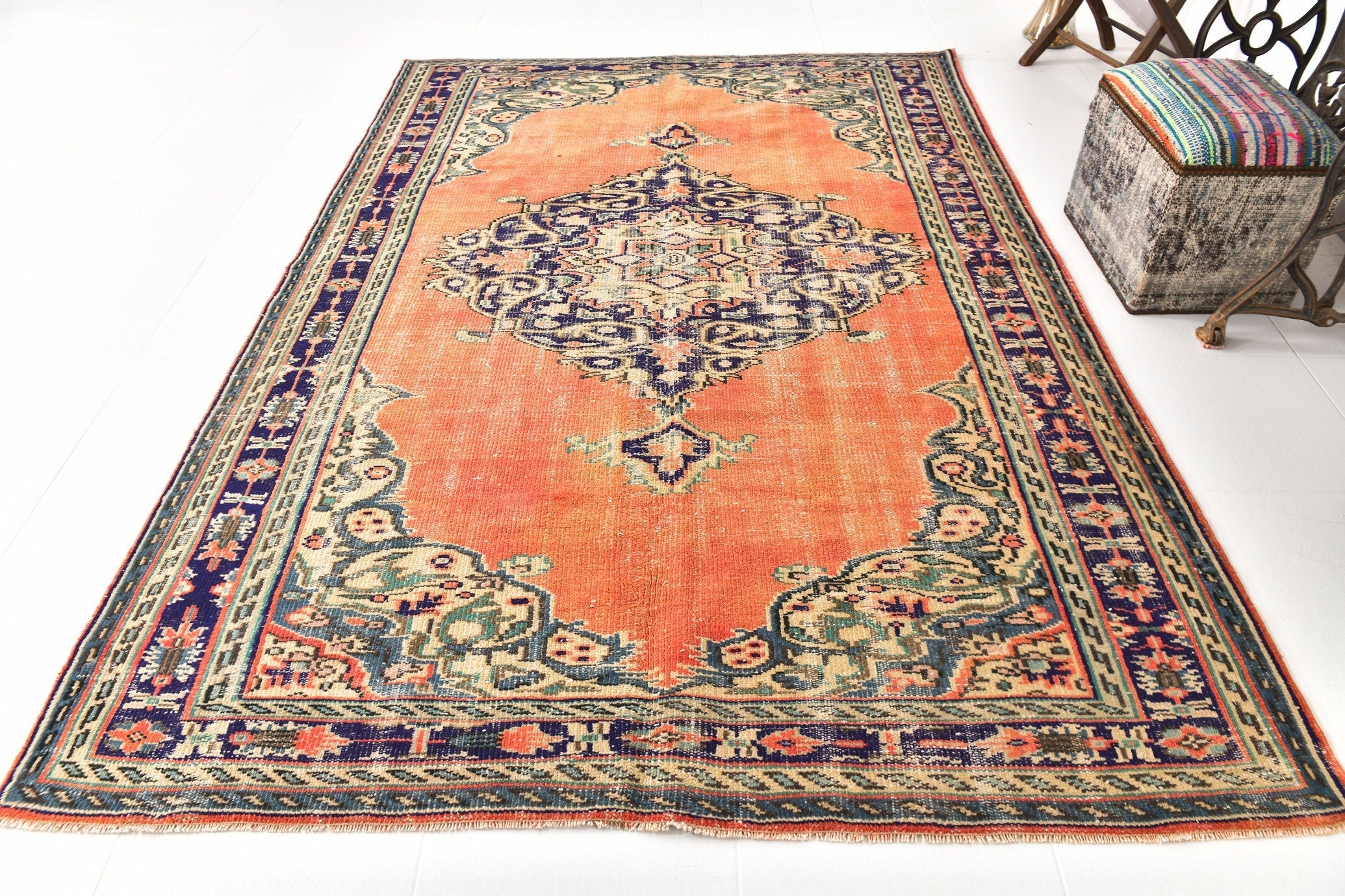Turkish Vintage Rug  5'11" x 8'10" ft