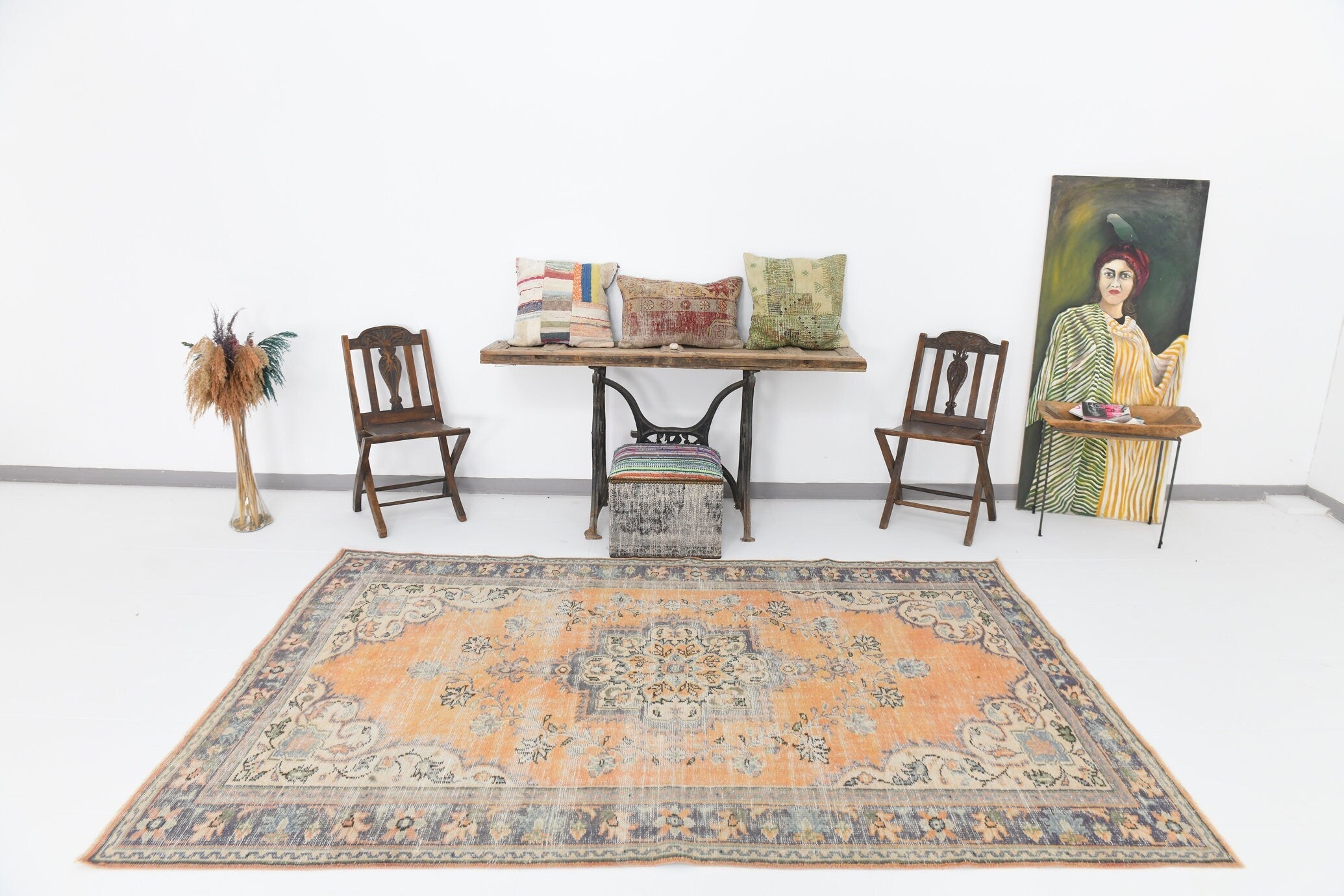Turkish Vintage Rug  5'11" x 8'12" ft