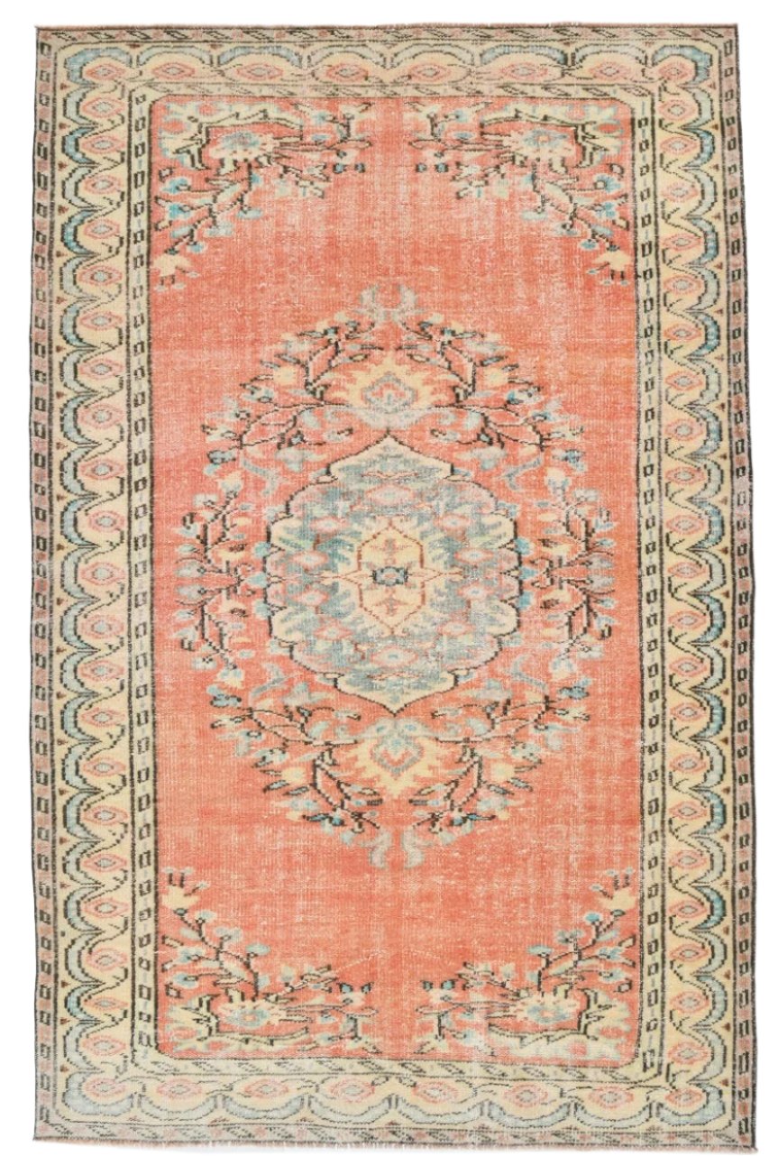 Turkish Vintage Rug  5'11" x 9'1" ft
