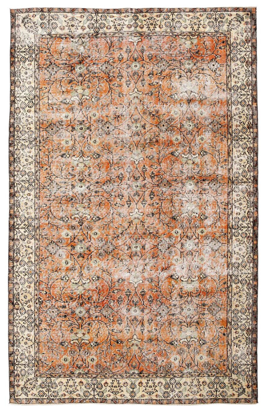 Turkish Vintage Rug  5'12" x 9'3" ft