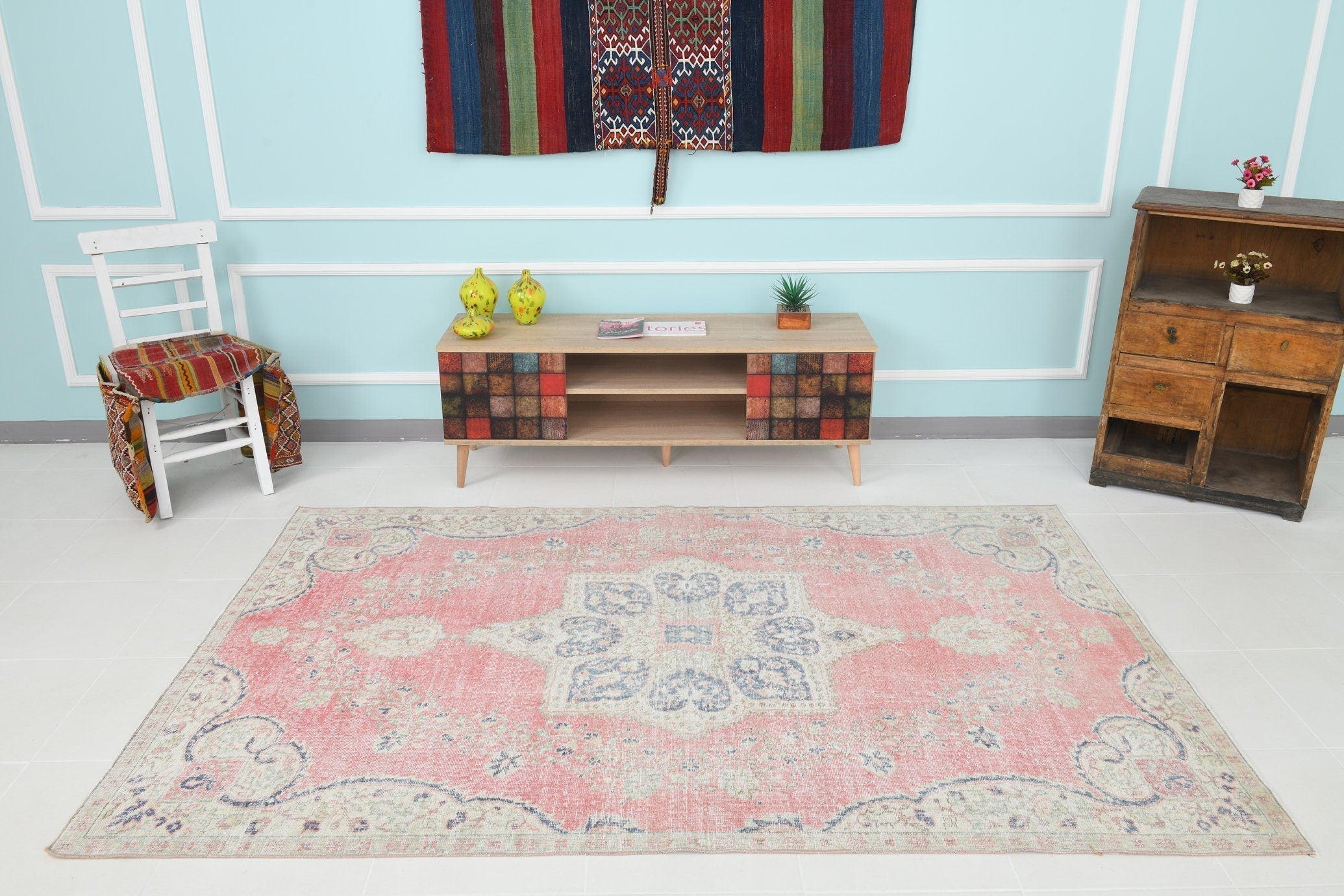 Turkish Vintage Rug 5’2’ x 7’12’