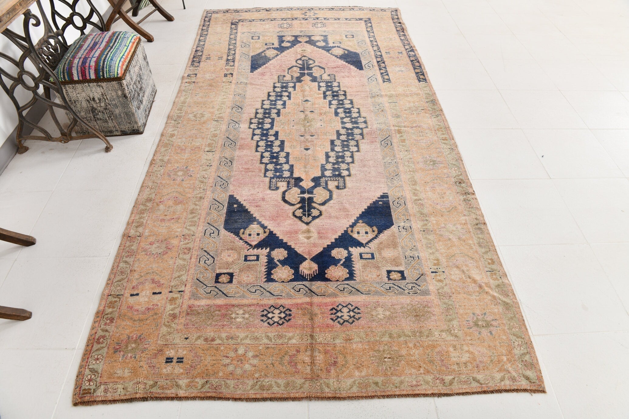 Turkish Vintage Rug  5'3" x 10'3" ft