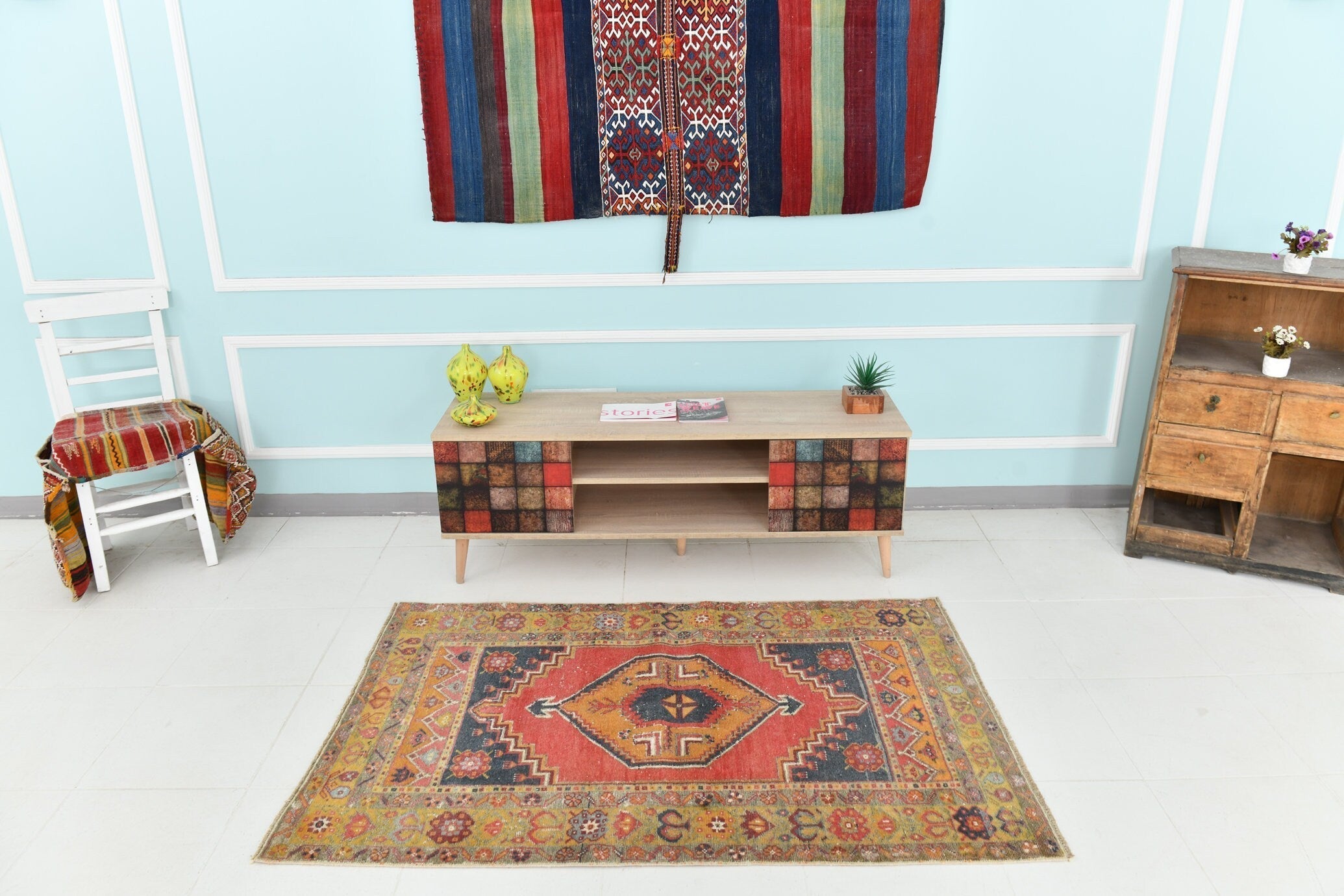 Turkish Vintage Rug 5’4’ x 3’6’