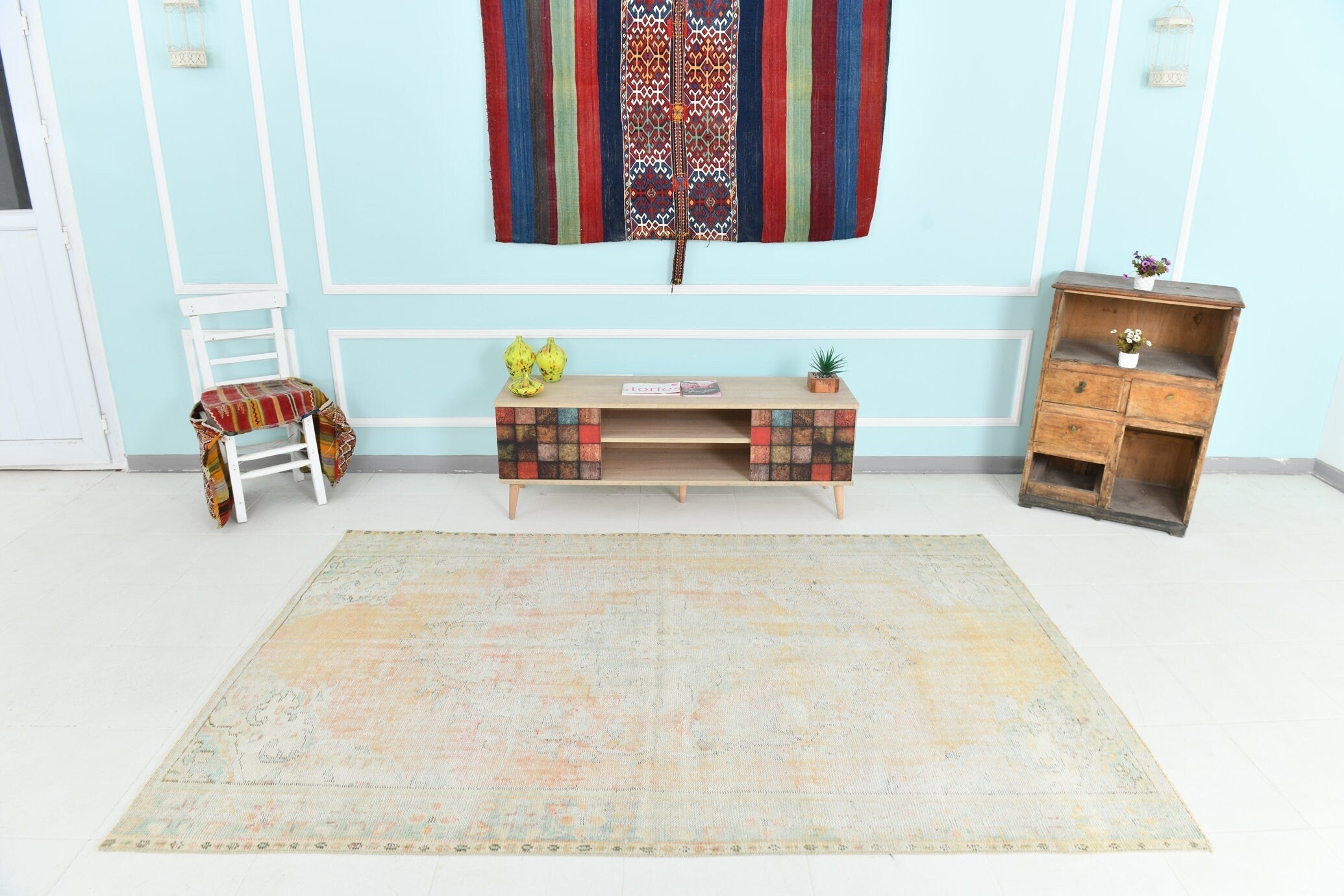 Turkish Vintage Rug 5’5’ x 8’3’