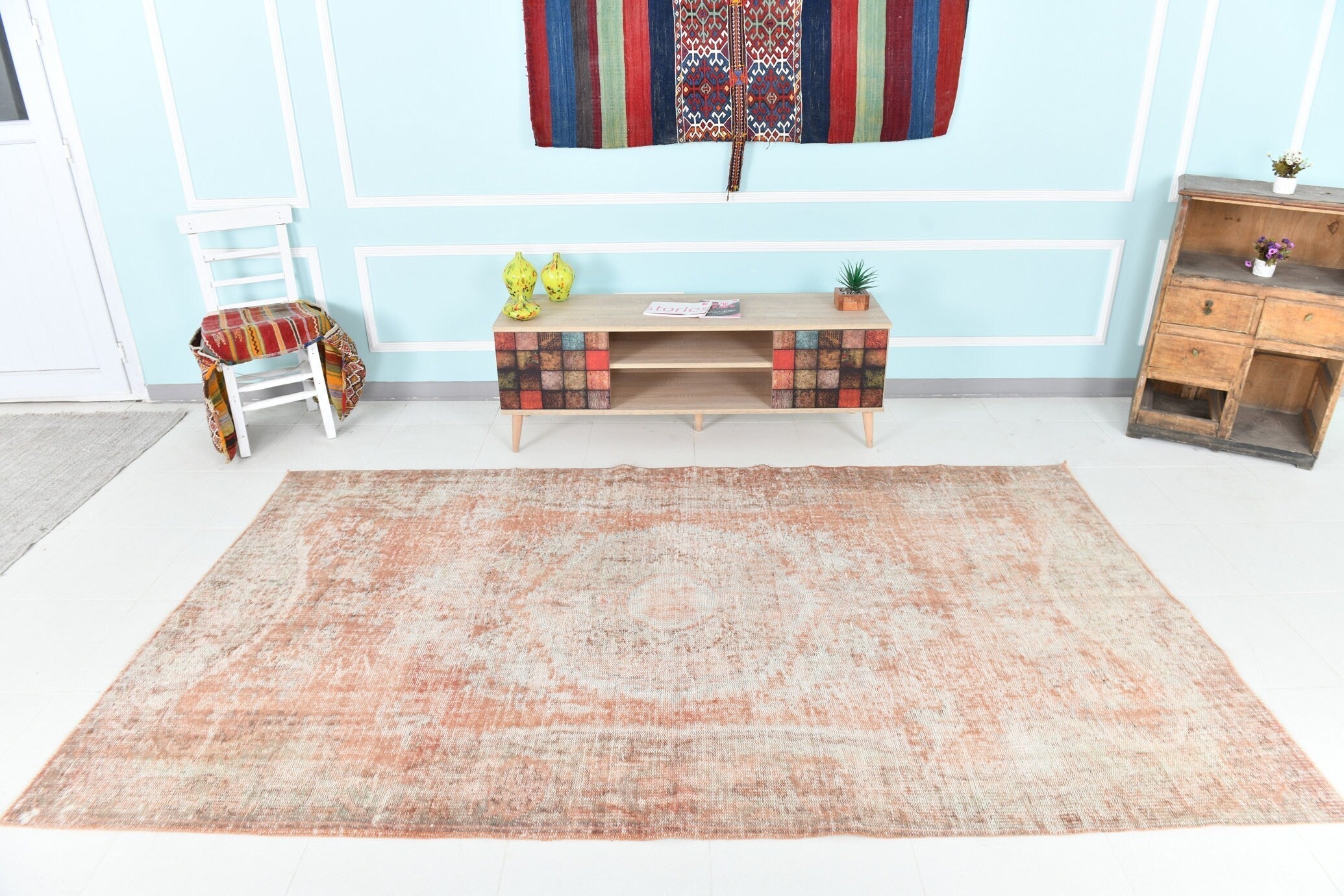 Turkish Vintage Rug 5’5’ x 9’2’
