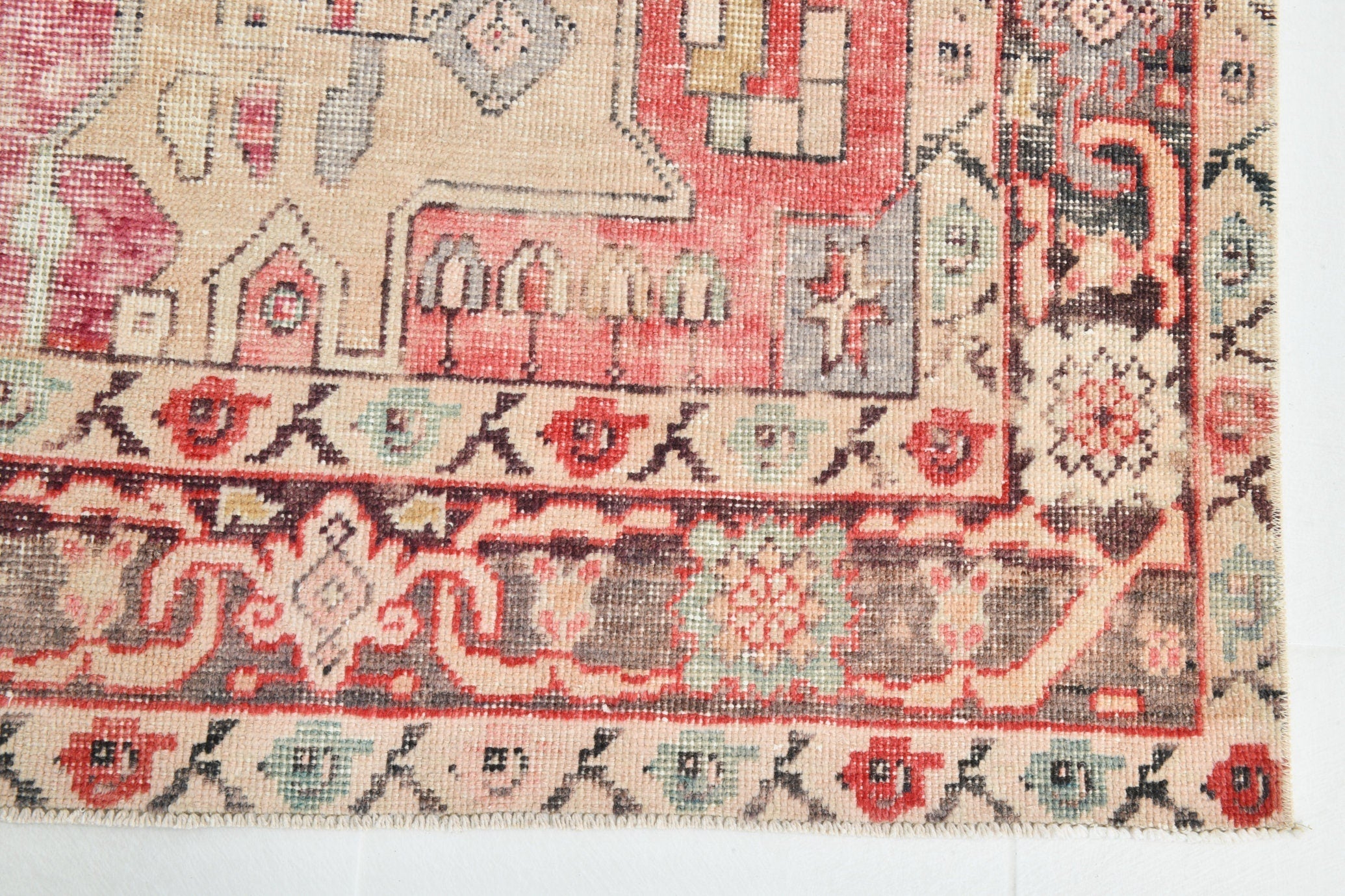 Turkish Vintage Rug 5’6’ x 10’1’ Red,Black