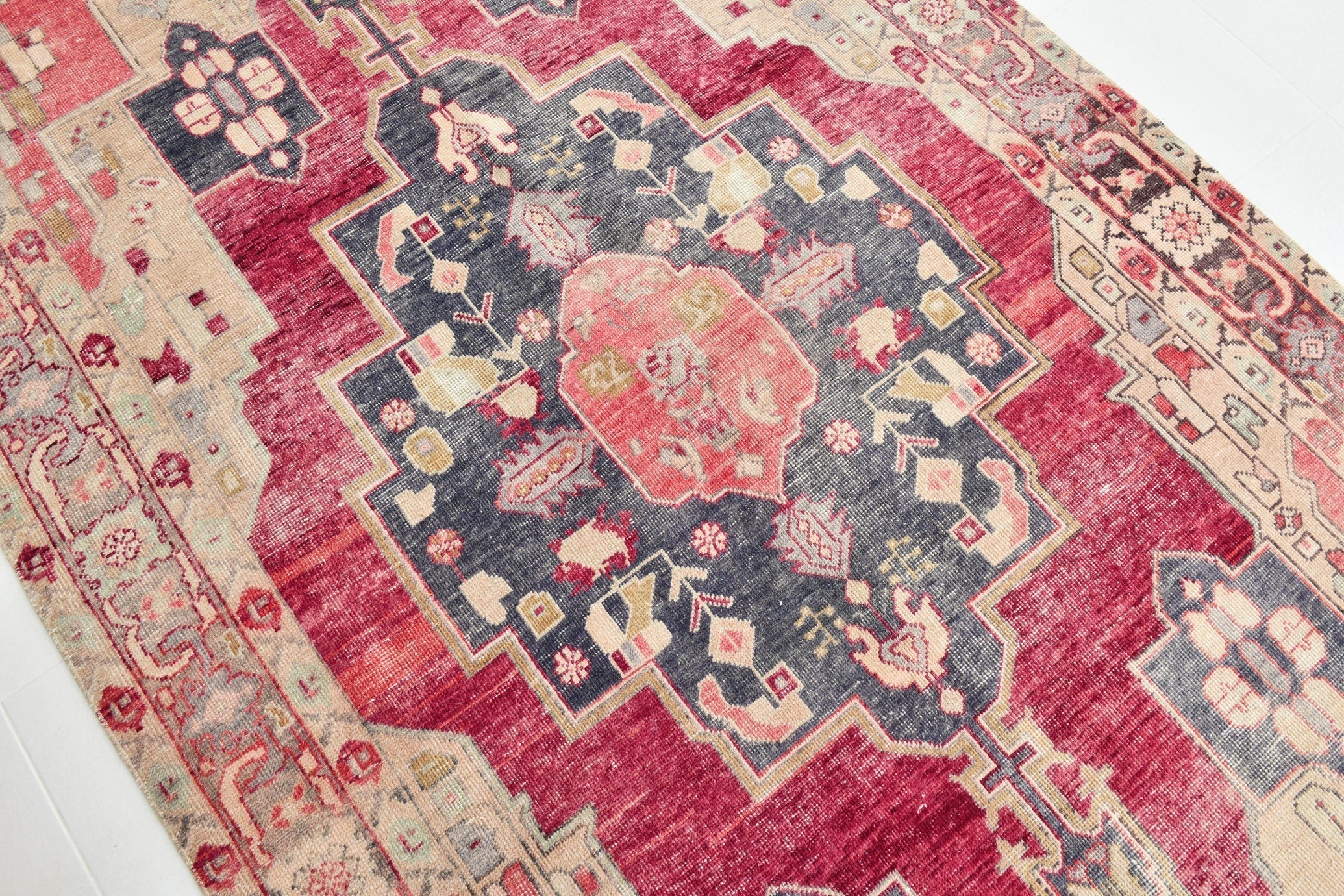 Turkish Vintage Rug 5’6’ x 10’1’ Red,Black
