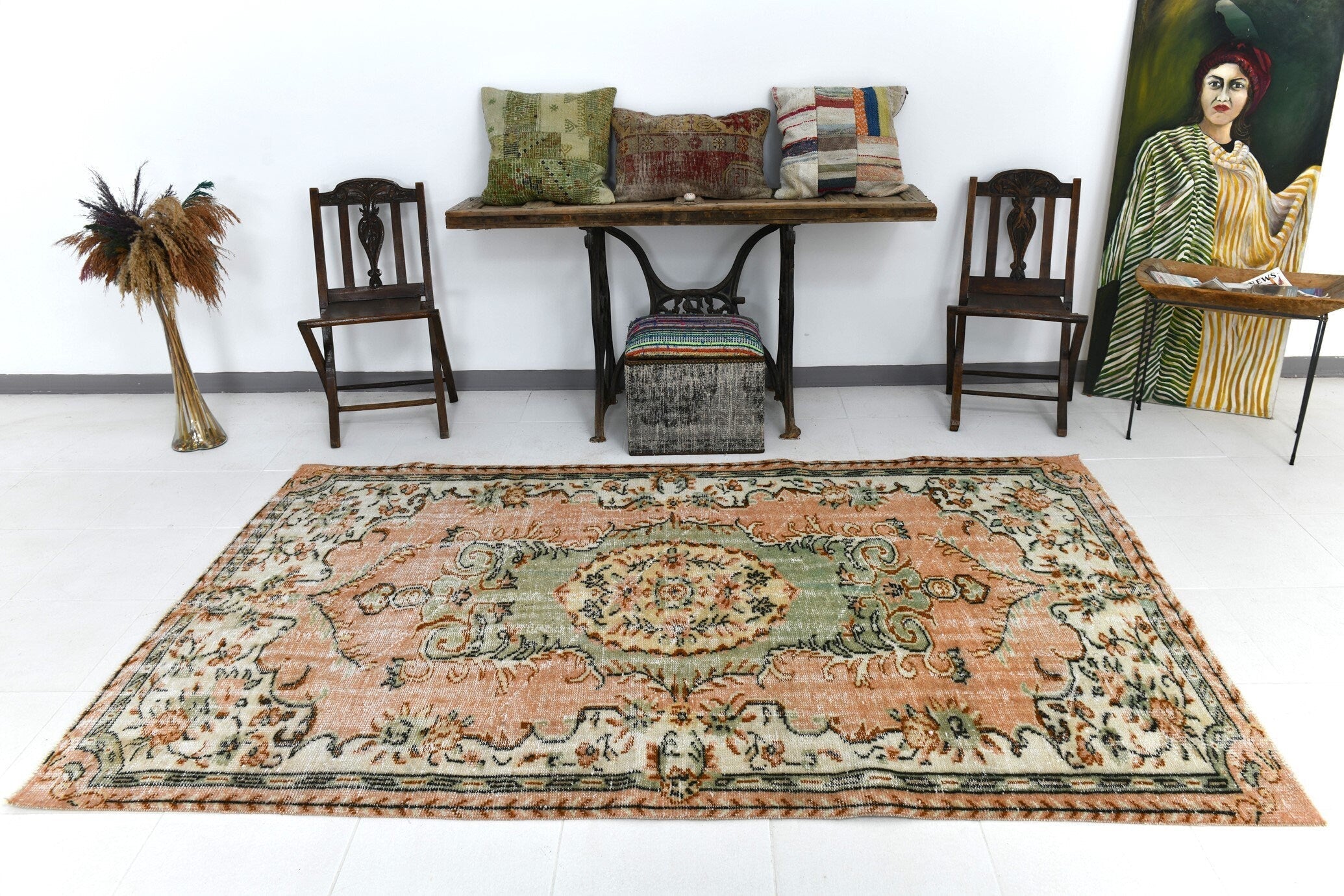 Turkish Vintage Rug 5’6’’ x 8’7’’ ft