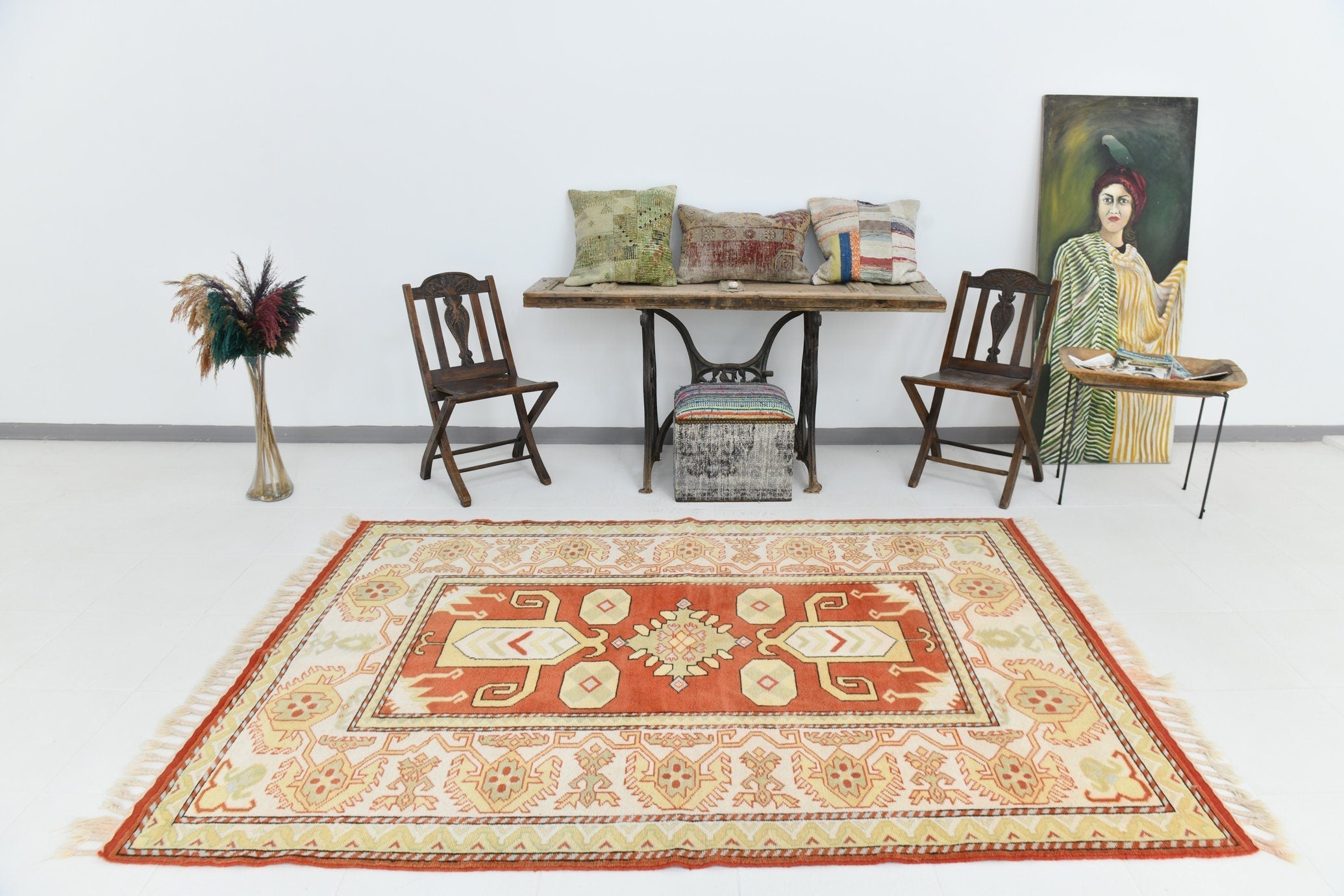 Turkish Vintage Rug  5'7" x 8'0" ft
